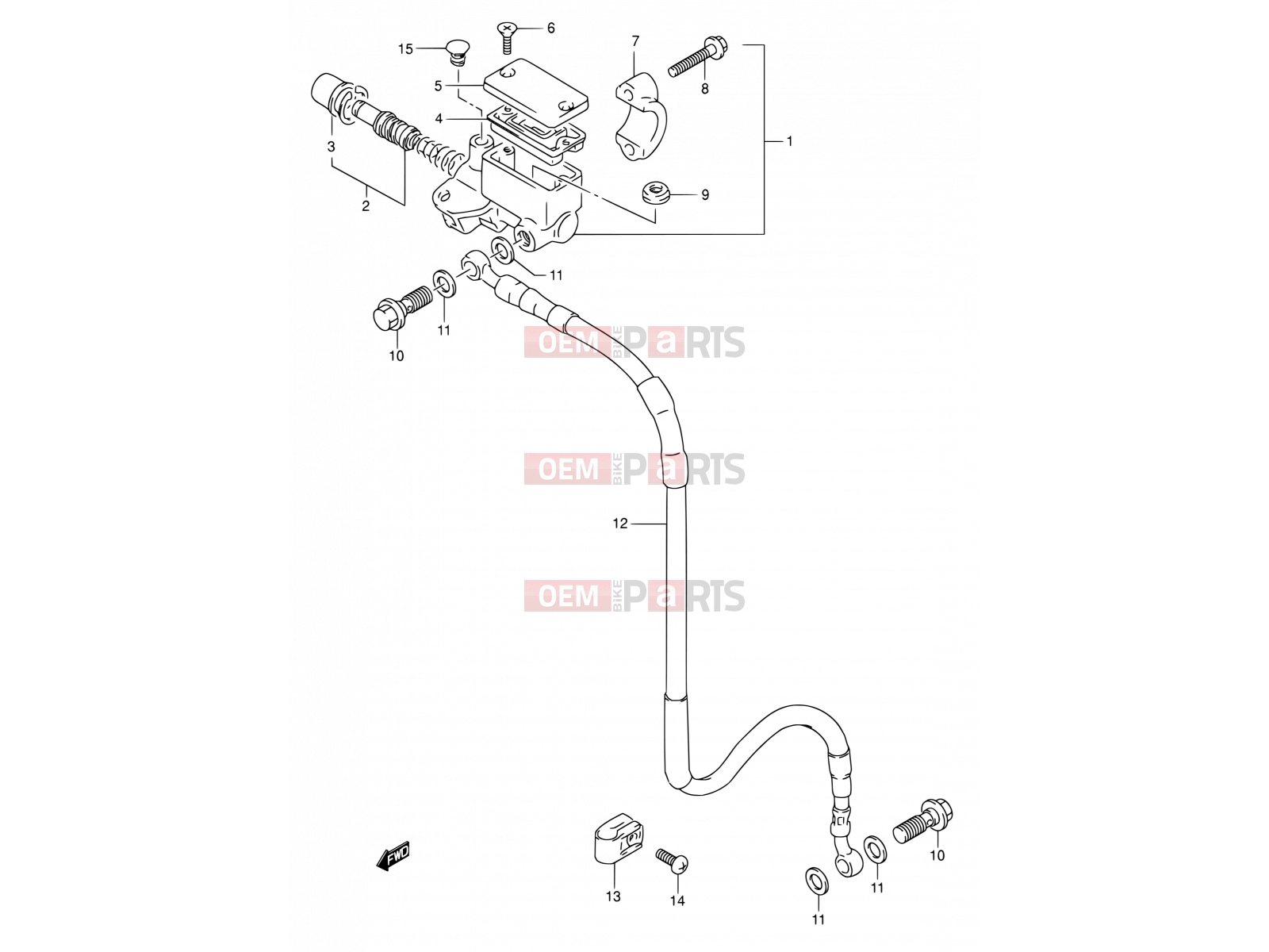 SUZUKI DR350 M (1991) (E01) 42 - FRONT MASTER CYLINDER