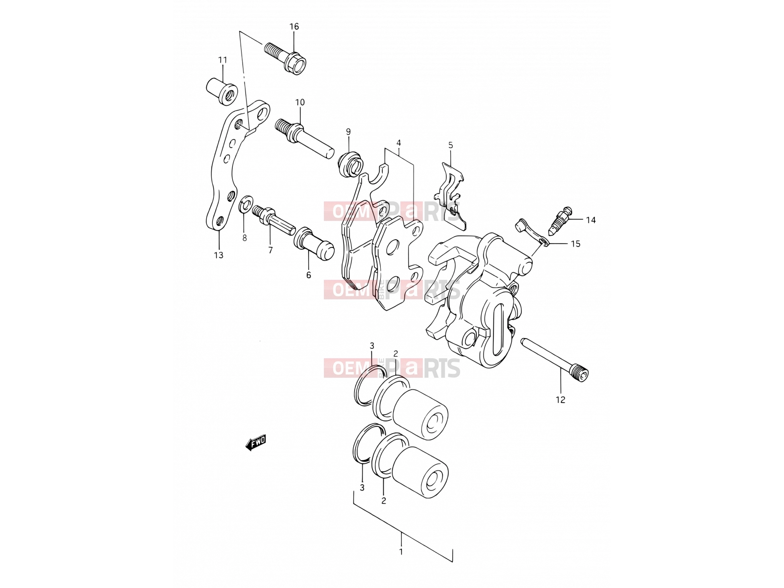 SUZUKI DR350 M (1991) (E03,E28,E33) 39 - FRONT CALIPER (MODEL L/M)