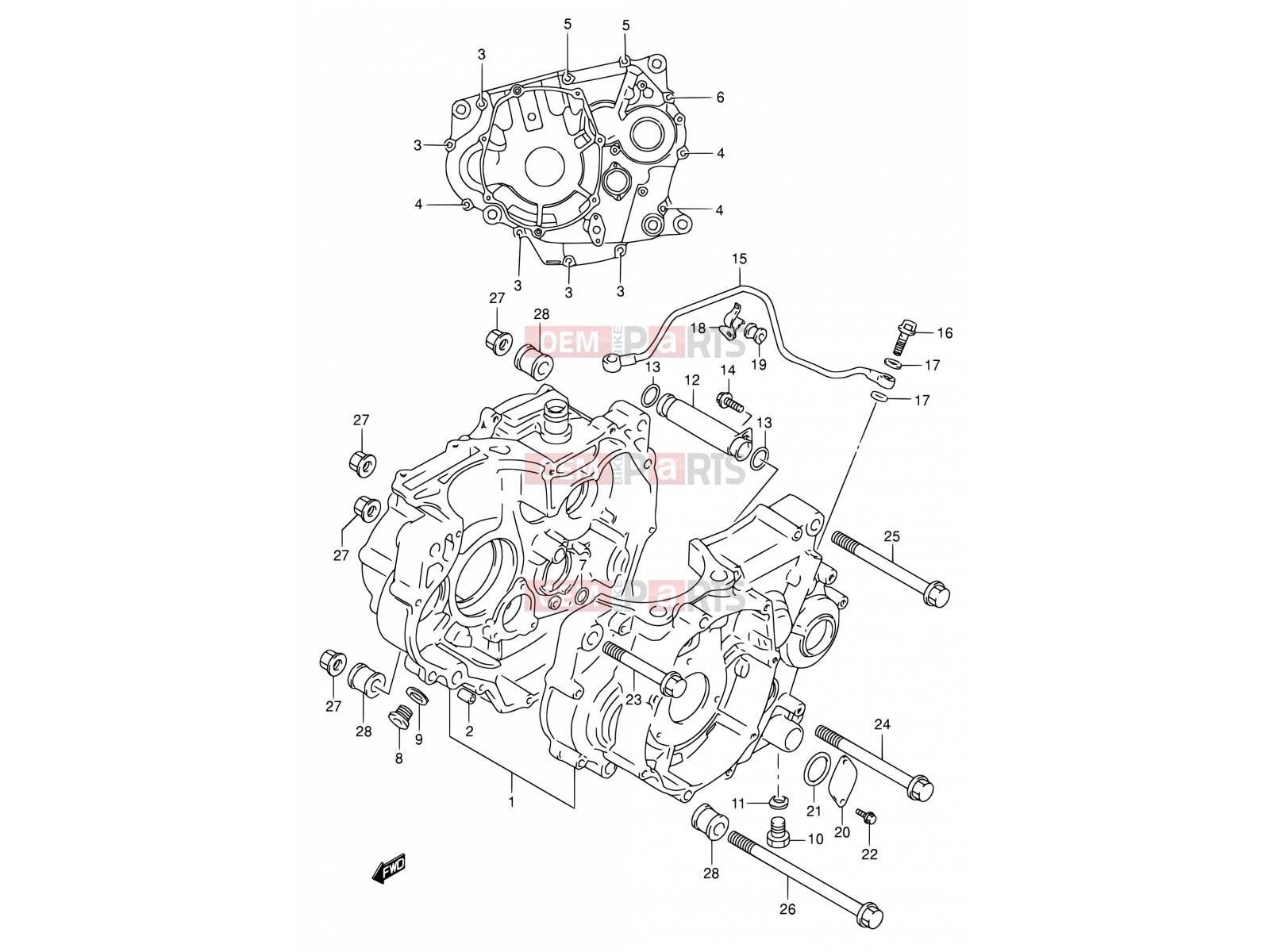 SUZUKI DR350 S (1995) (E01) 3 - CRANKCASE