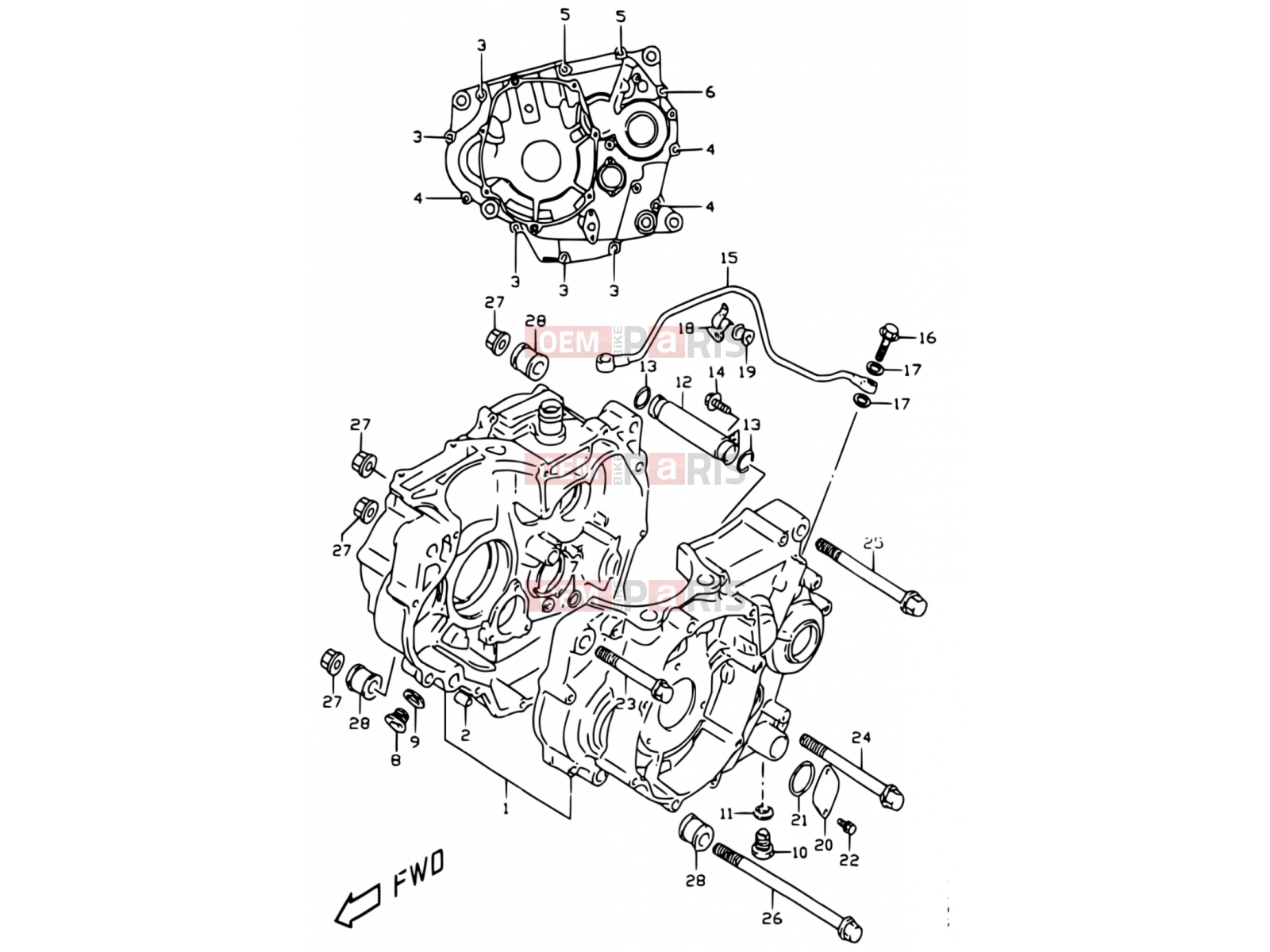 SUZUKI DR350 V (1997) (E01) 3 - CRANKCASE
