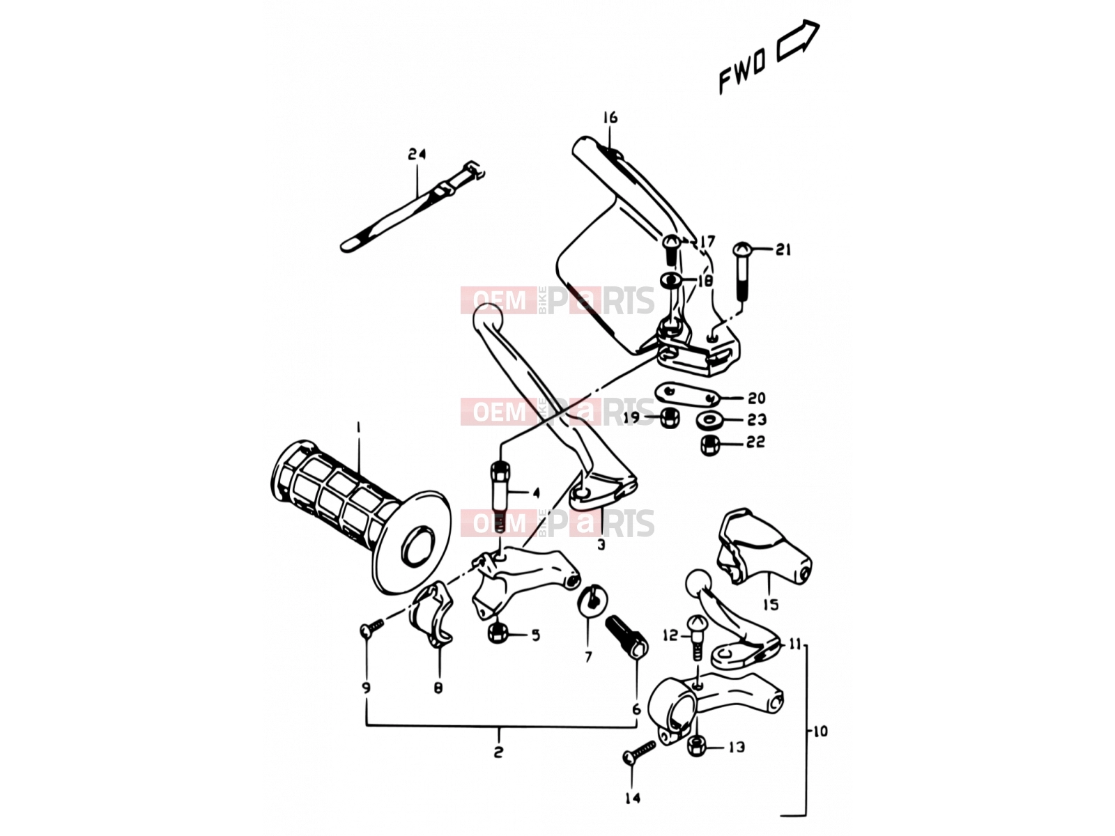 SUZUKI DR350 V (1997) (E01) 39 - LEFT HANDLE LEVER