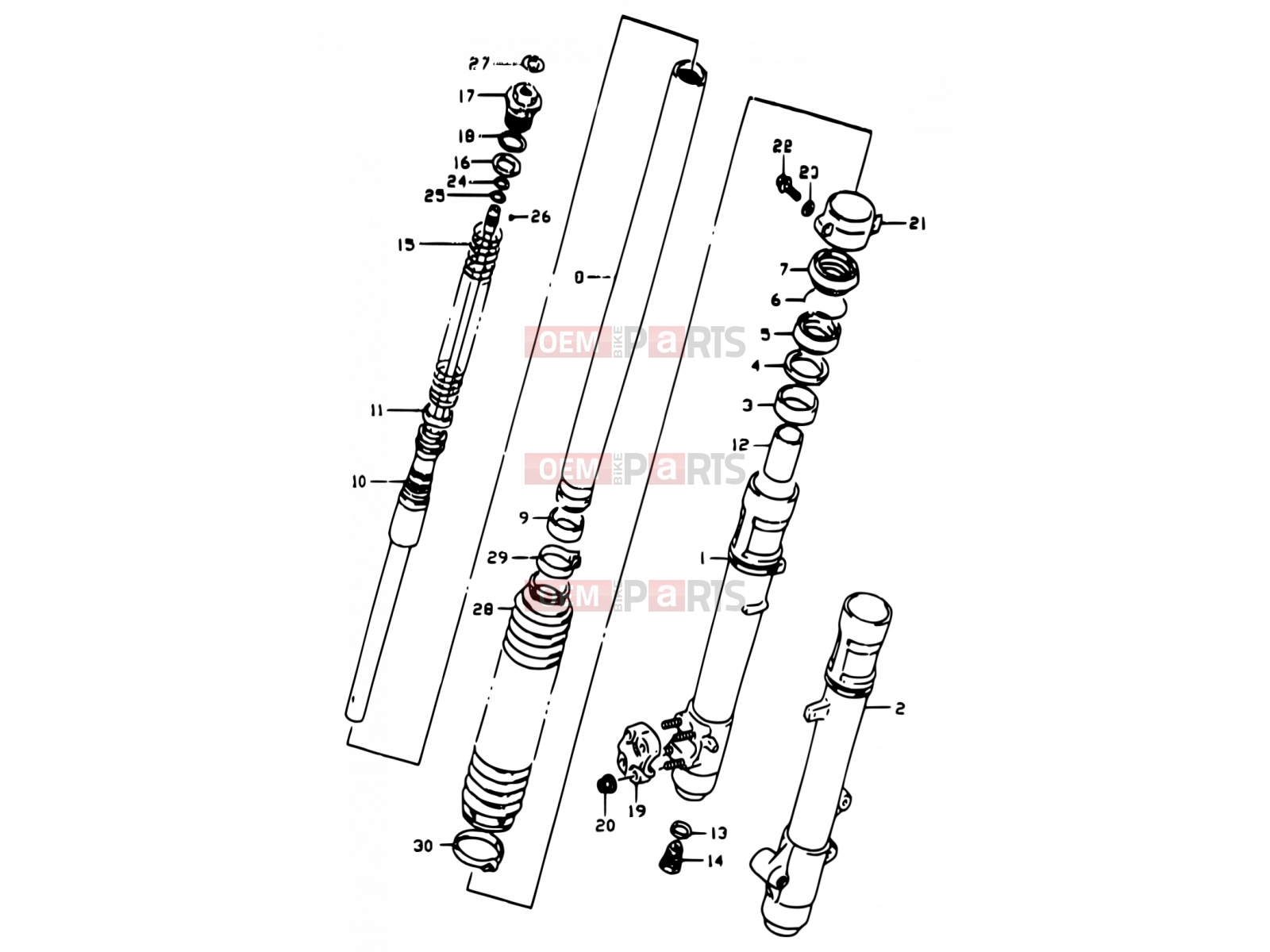 SUZUKI DR350 V (1997) (E01) 43 - FRONT DAMPER