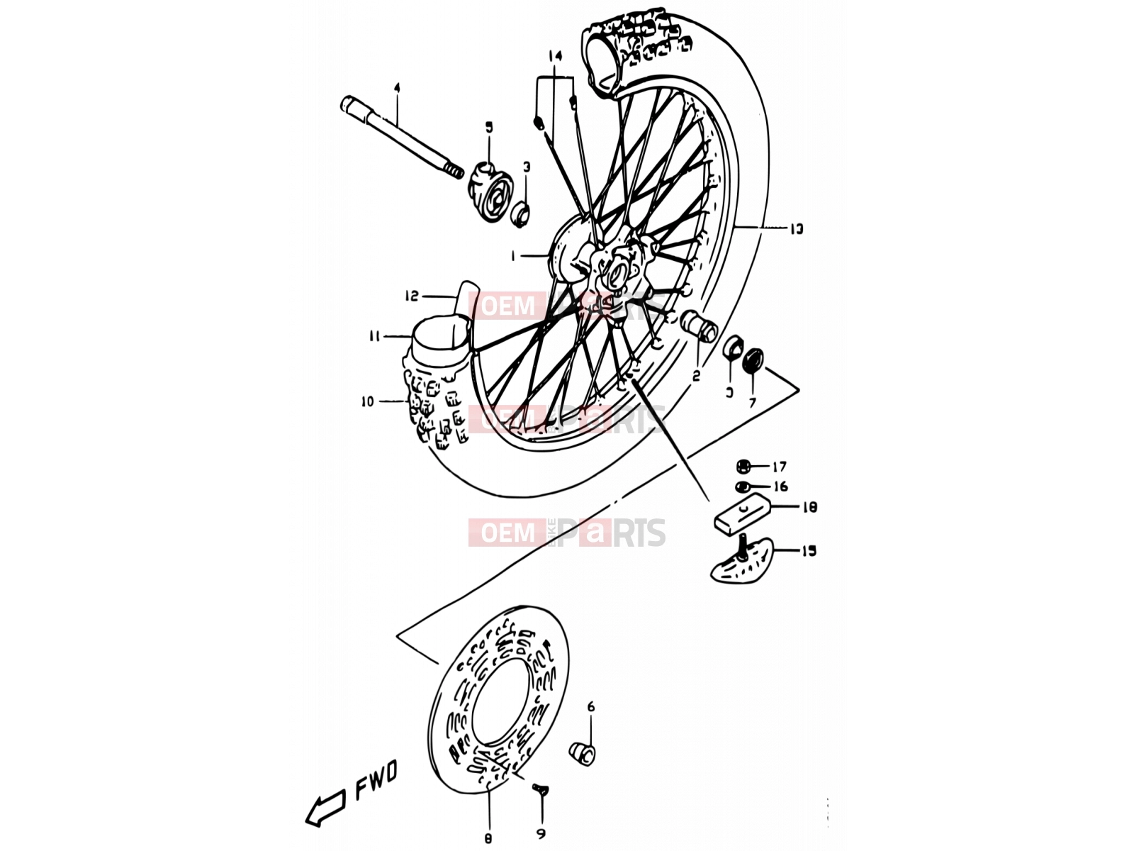 SUZUKI DR350 V (1997) (E01) 45 - FRONT WHEEL