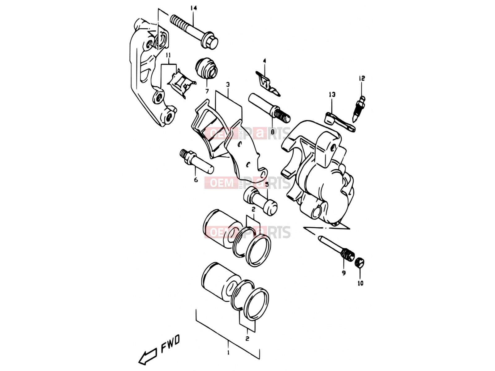 SUZUKI DR350 V (1997) (E01) 46 - FRONT CALIPER