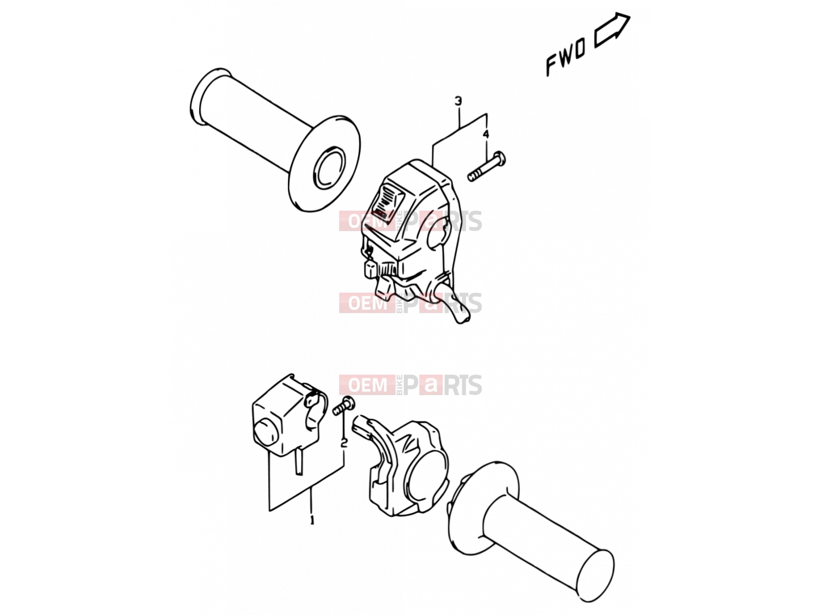 SUZUKI DR350 W (1998) (E01,E24) 27 - HANDLE SWITCH (MODEL W/X, E24)
