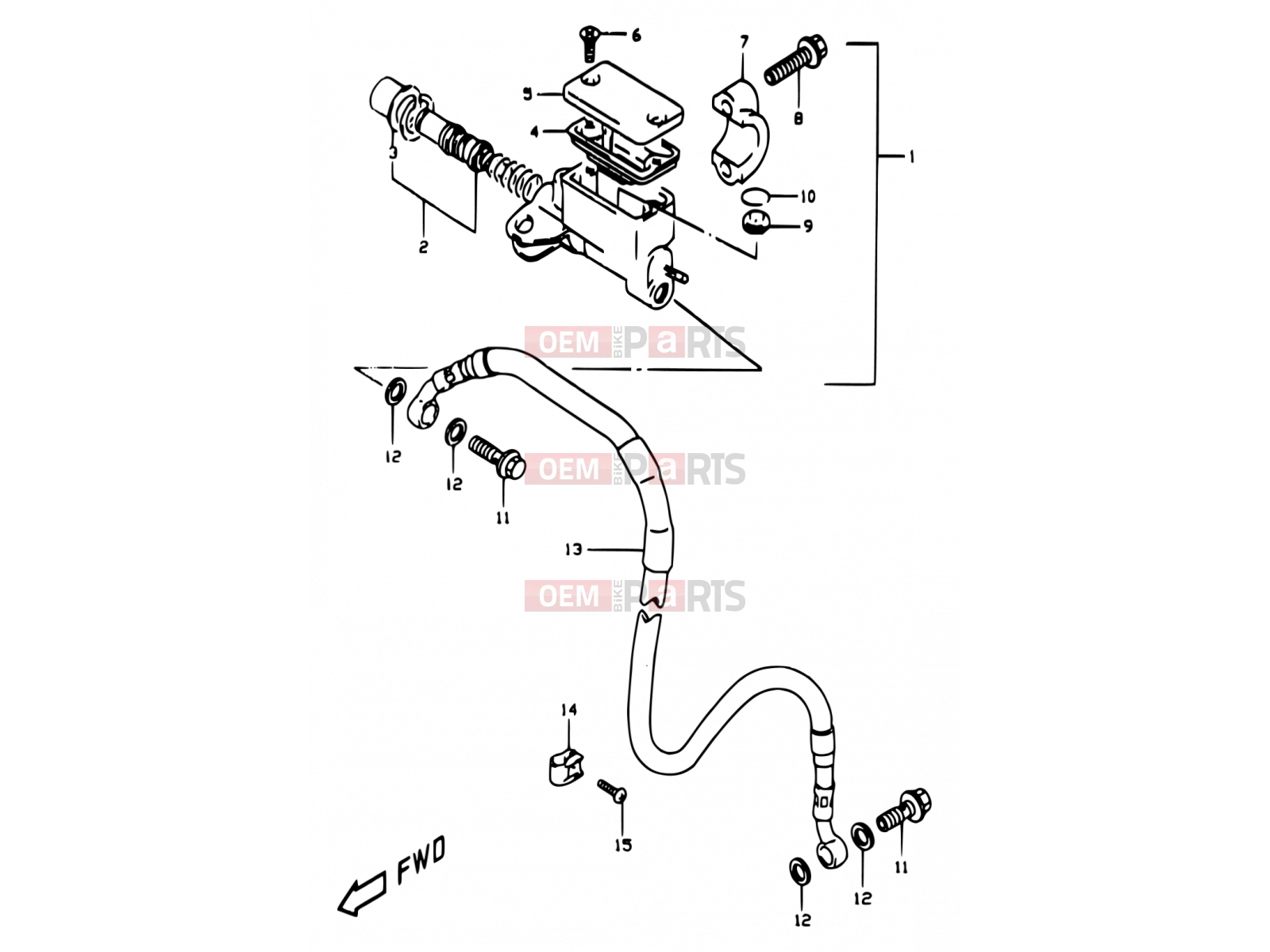 SUZUKI DR350 W (1998) (E01,E24) 47A - FRONT MASTER CYLINDER (E24)