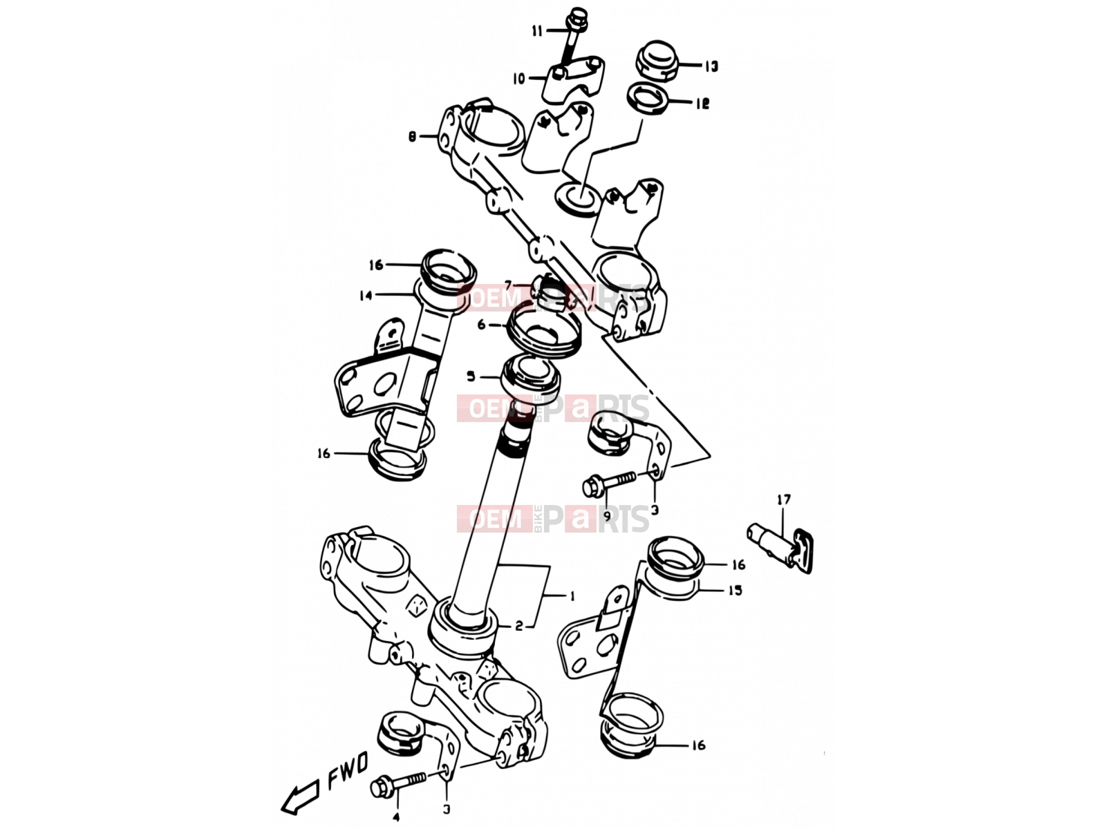 SUZUKI DR350 X (1999) (E01,E24) 44A - STEERING STEM (E24)