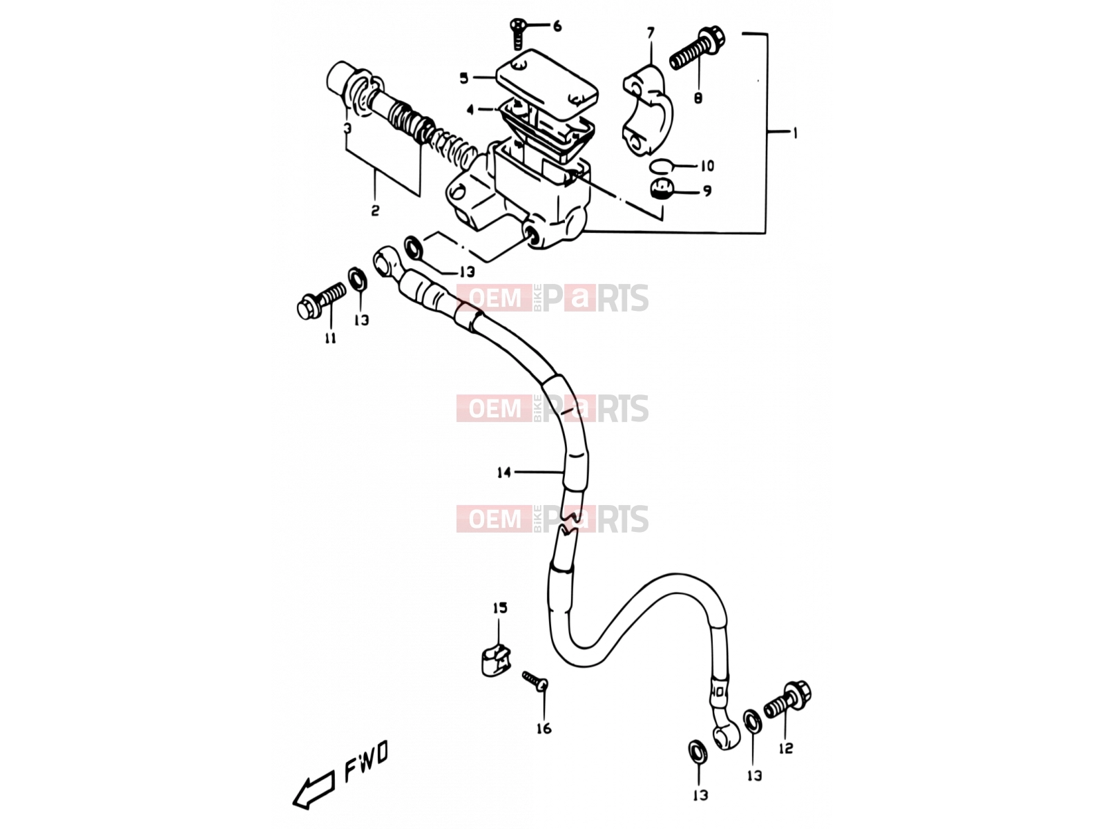 SUZUKI DR350 X (1999) (E01,E24) 47 - FRONT MASTER CYLINDER