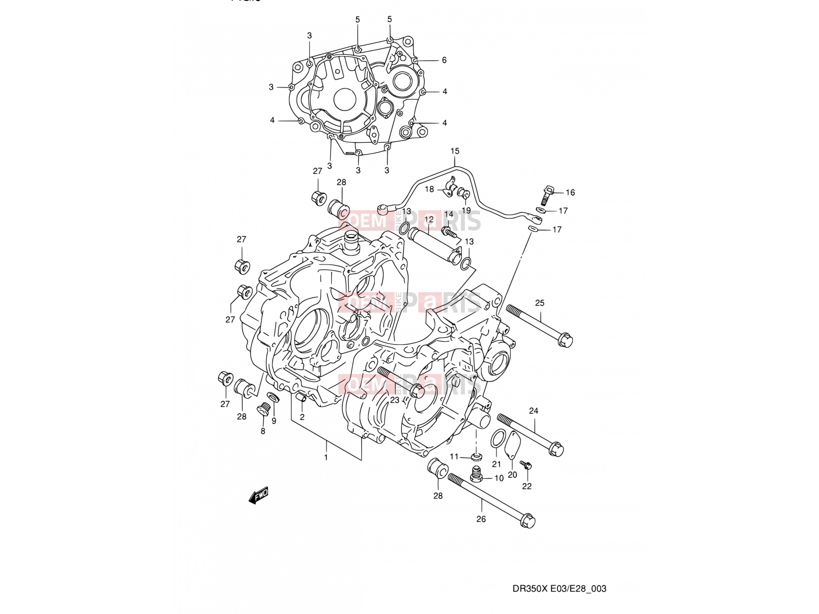 SUZUKI DR350 X (1999) (E03,E28,E33) 3 - CRANKCASE