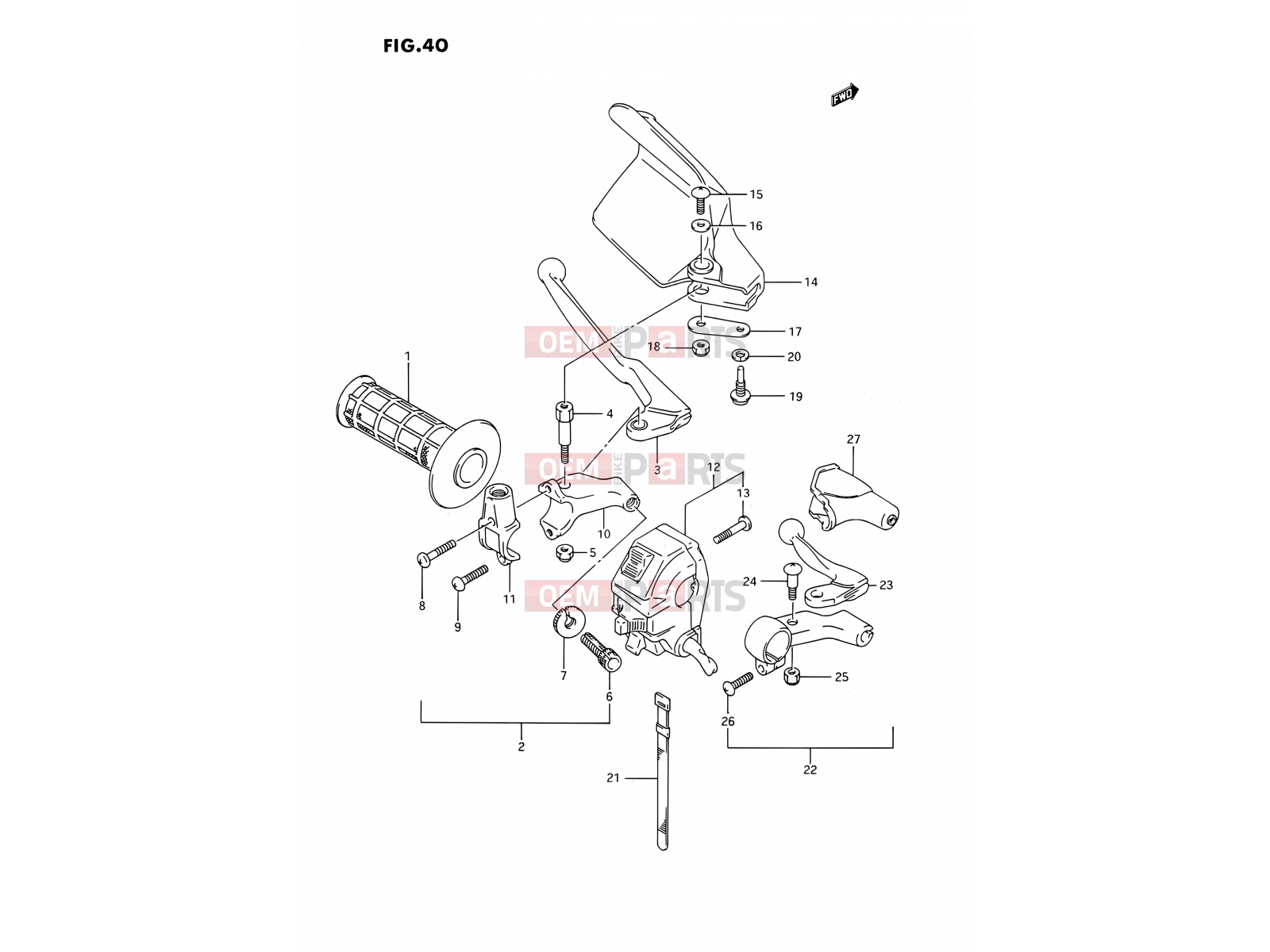 SUZUKI DR350S L (1990) (E02) 40 - LEFT HANDLE SWITCH