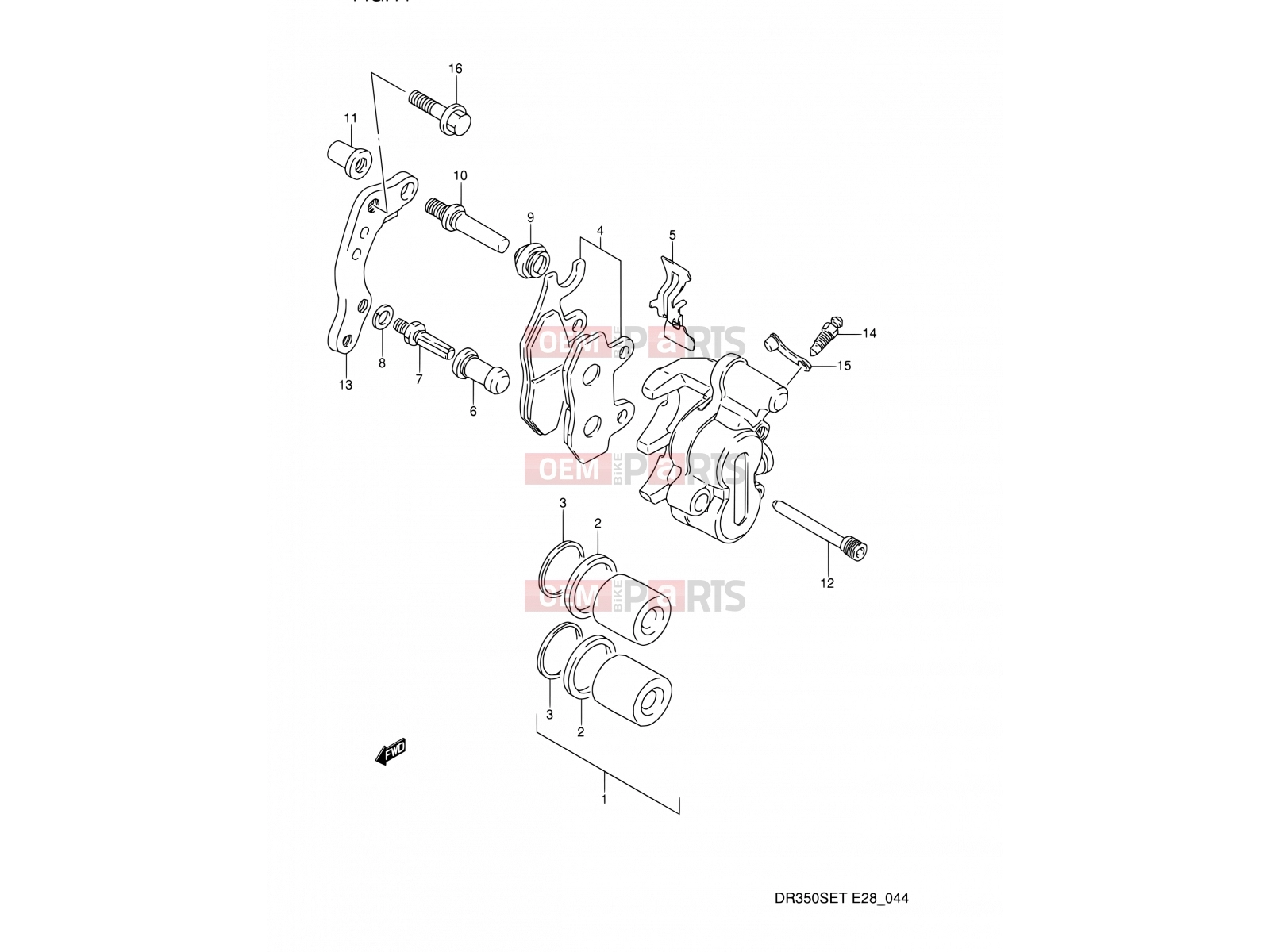 SUZUKI DR350S P (1993) (E03,E28,E33) 44 - FRONT CALIPER