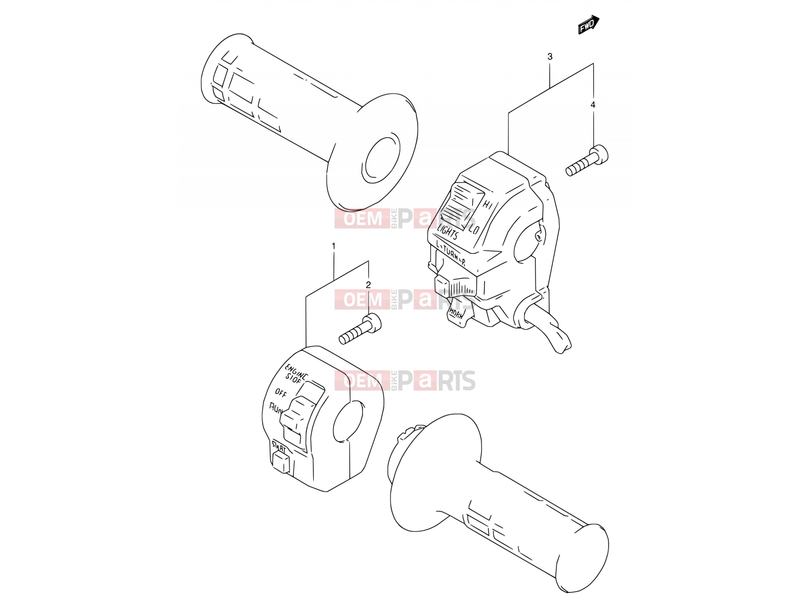 SUZUKI DR350SE S (1995) (E02) 29 - HANDLE SWITCH (MODEL R/S)