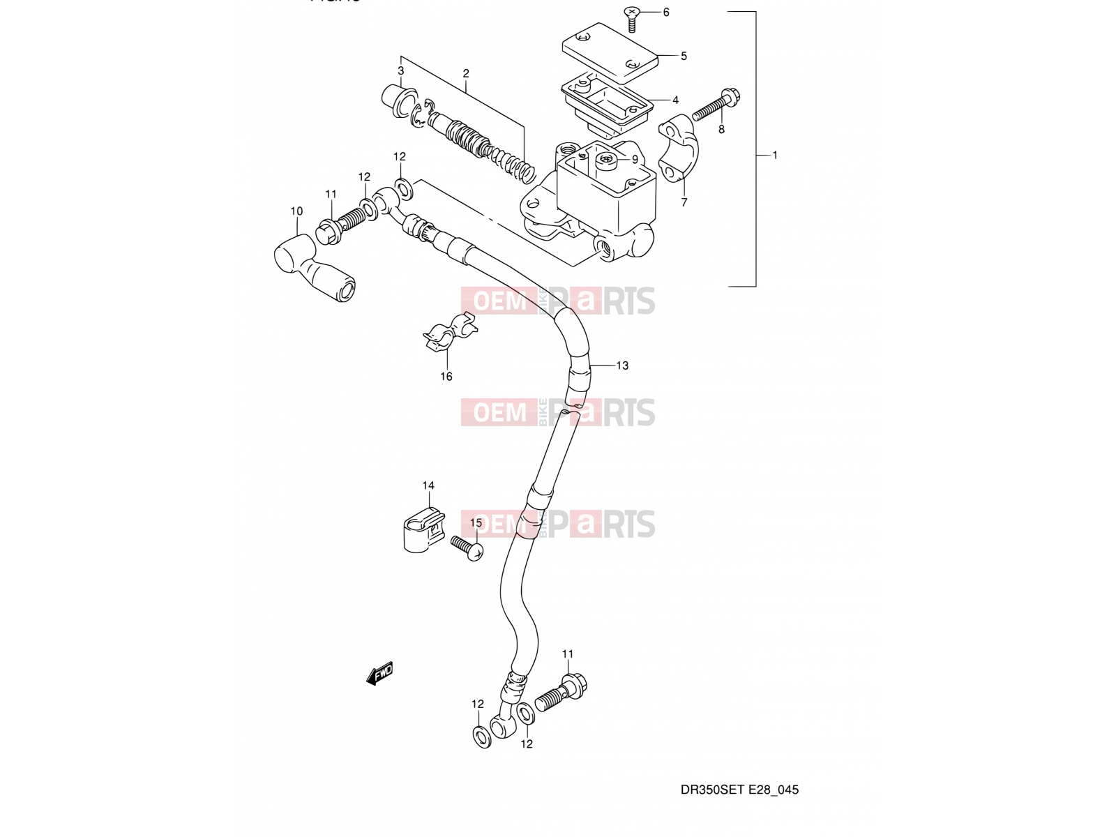 SUZUKI DR350SE S (1995) (E03,E28,E33) 45 - FRONT MASTER CYLINDER