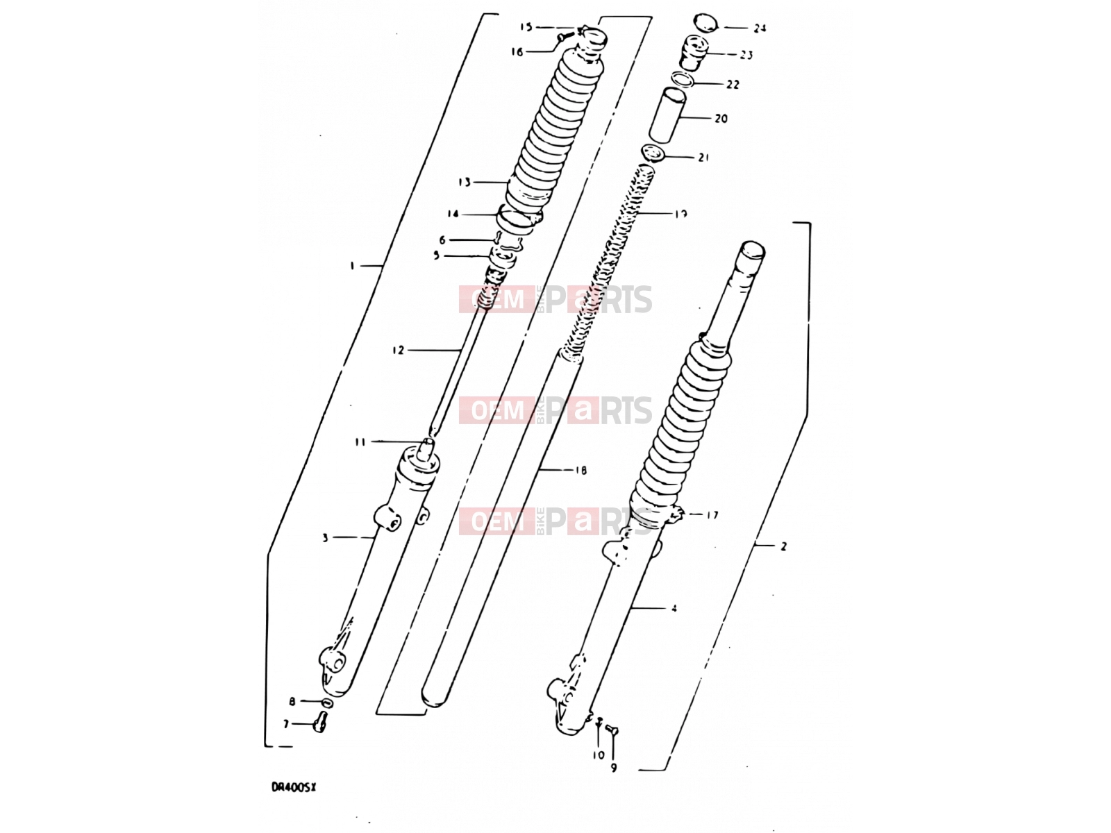 SUZUKI DR400S T (1996) 53 - FRONT FORK (DR400ST, E15, E17)