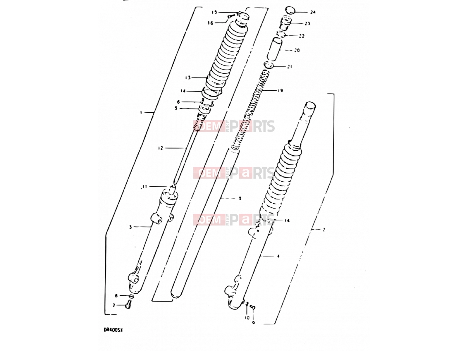 SUZUKI DR400S T (1996) 55 - FRONT FORK (DR400SX, E15, E17)