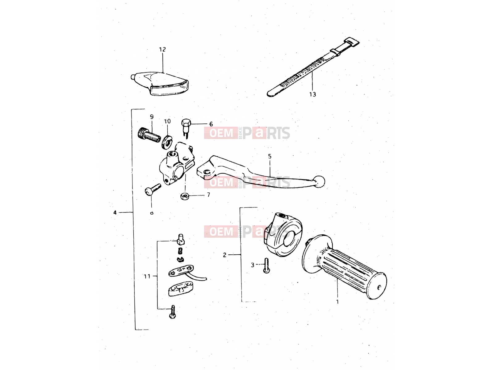 SUZUKI DR500S D (1983) 57 - RIGHT HANDLE SWITCH