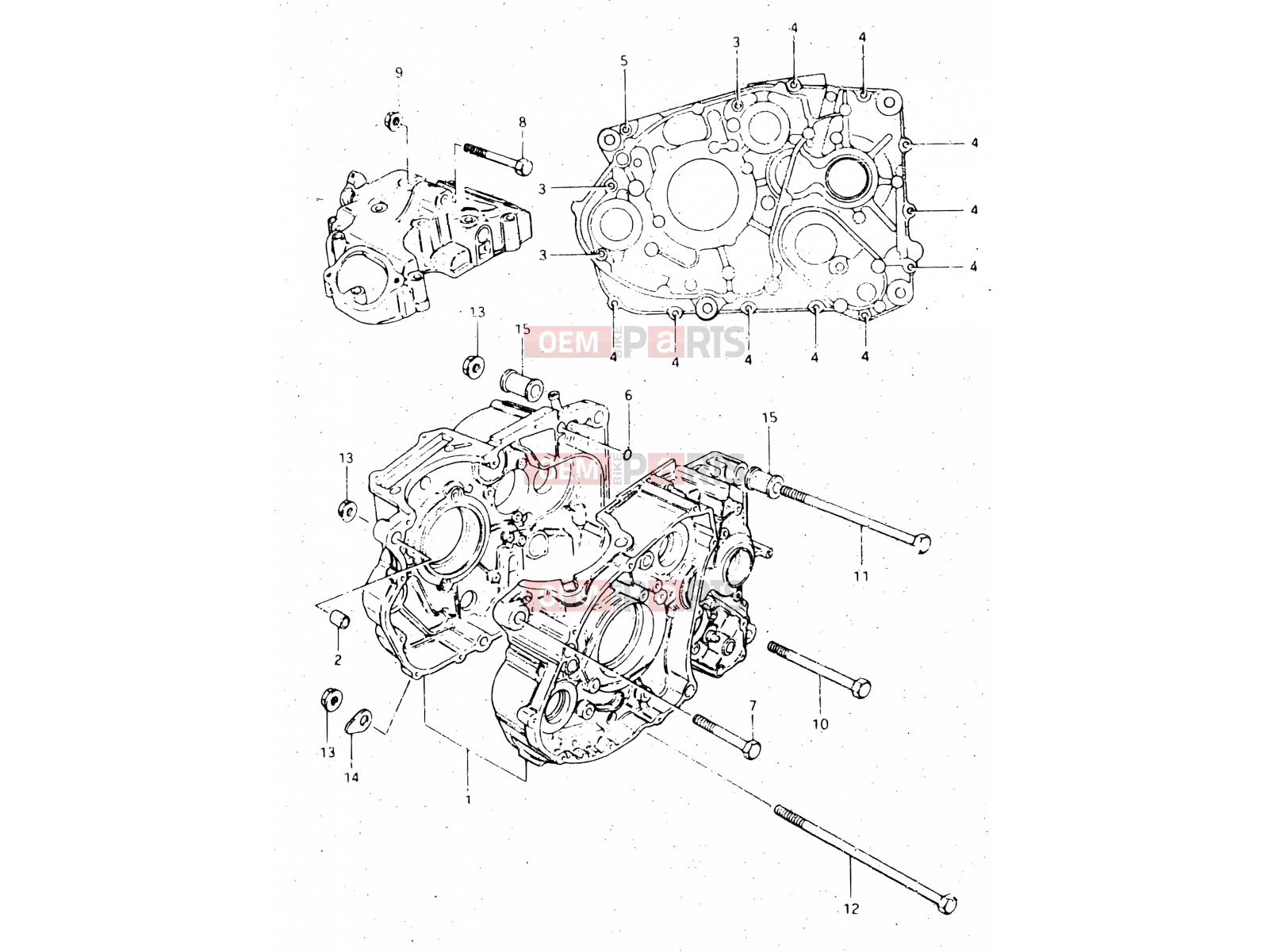 SUZUKI DR500S E (1984) 3 - CRANKCASE