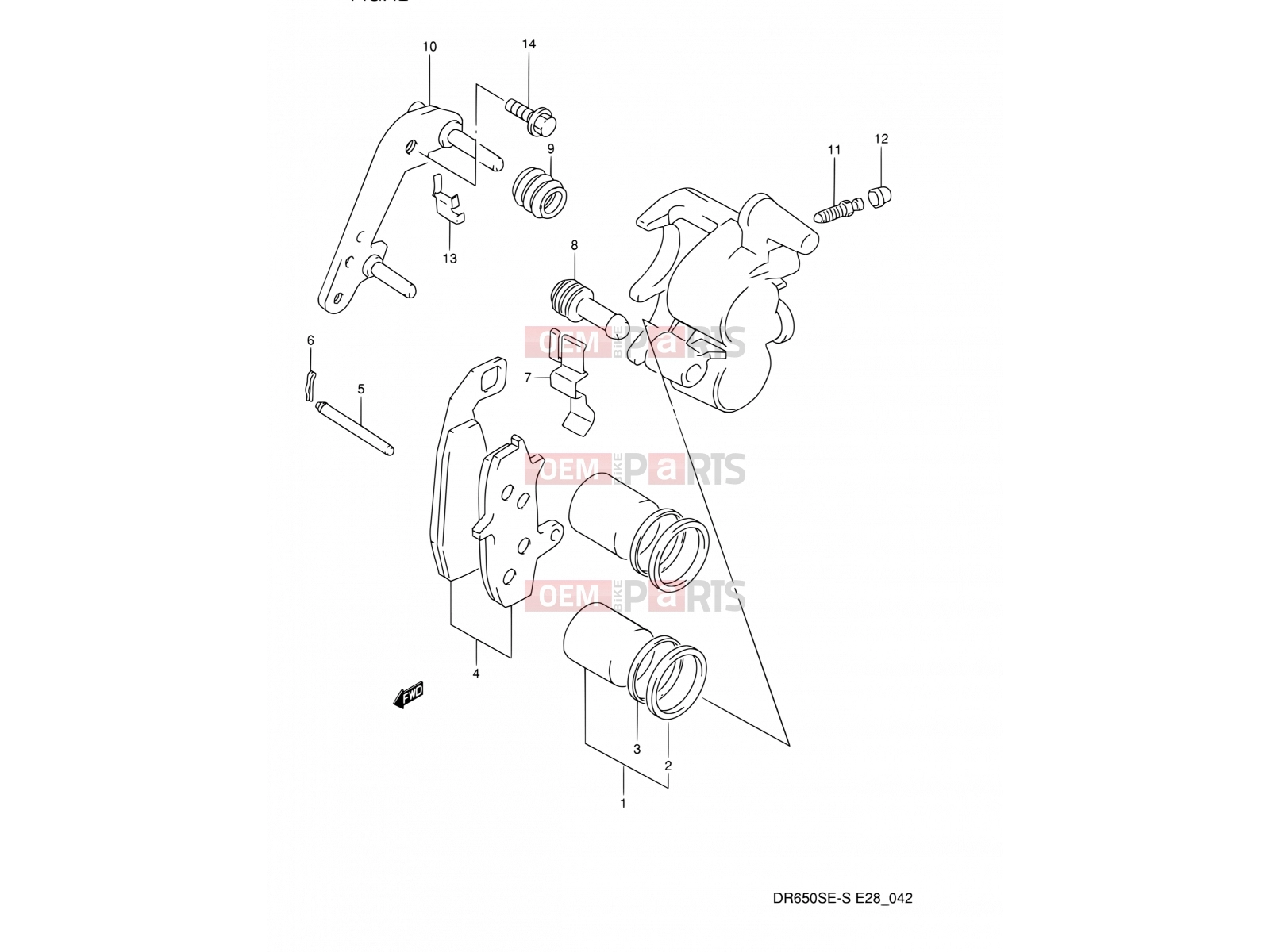 SUZUKI DR650SE S (1995) 42 - FRONT CALIPER