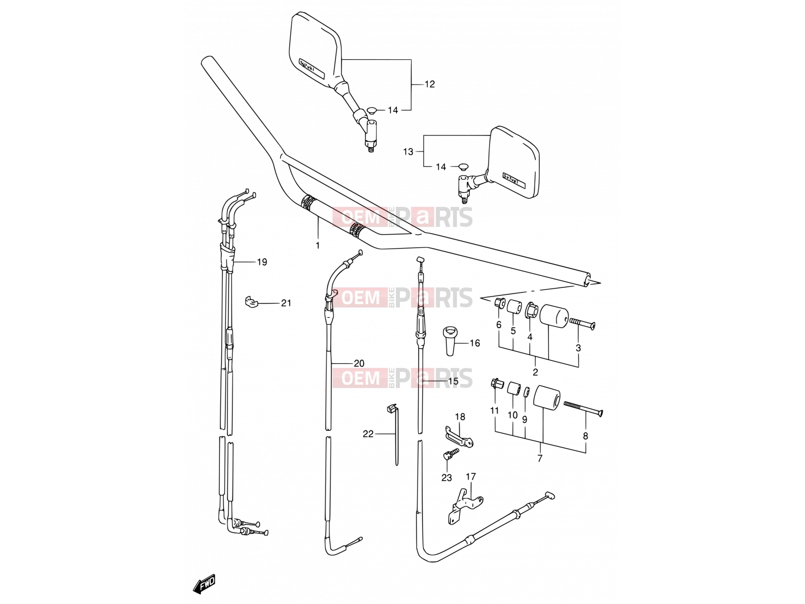 SUZUKI DR650SE K2 (2002) (E03,E28,E33) 38 - HANDLEBAR