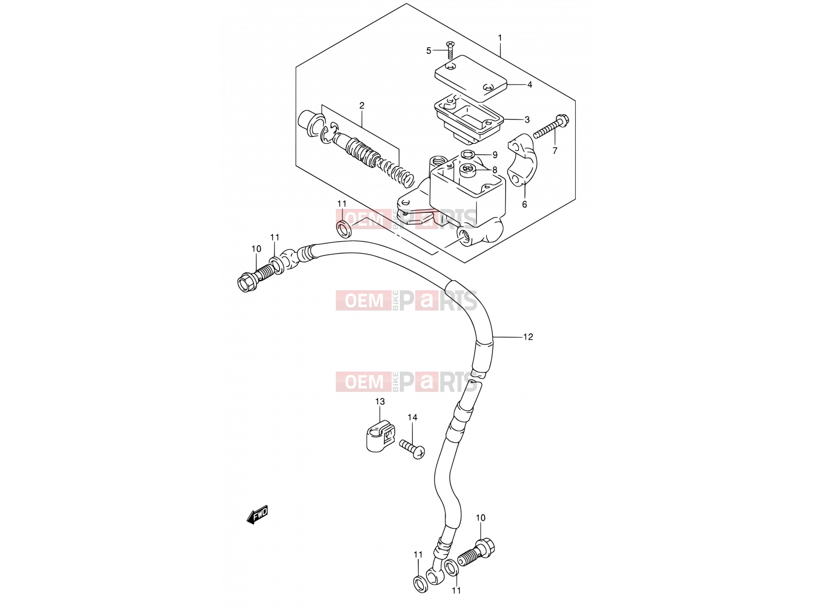 SUZUKI DR650SE K2 (2002) (E03,E28,E33) 48 - FRONT MASTER CYLINDER