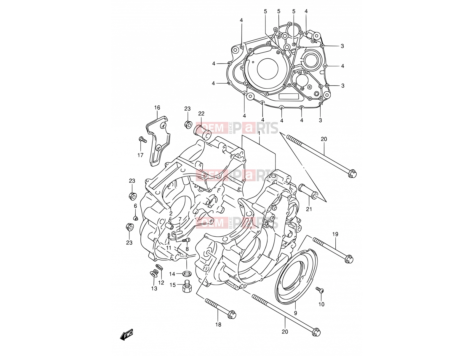 SUZUKI DR650SE K3 (2003) (E03,E28,E33) 3 - CRANKCASE