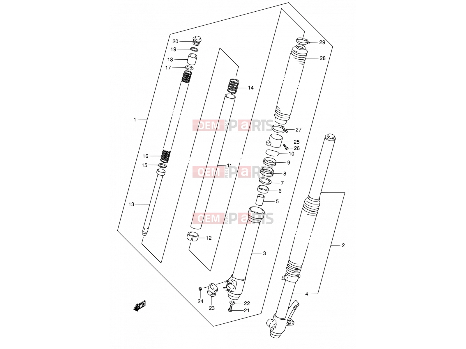 SUZUKI DR650SE K3 (2003) (E03,E28,E33) 44 - FRONT DAMPER