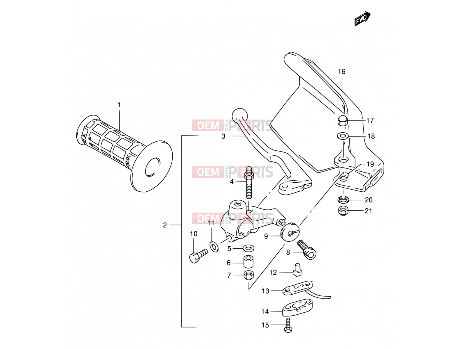 SUZUKI DR650SE K4 (2004) (E03,E28,E33) 40 - LEFT HANDLE LEVER