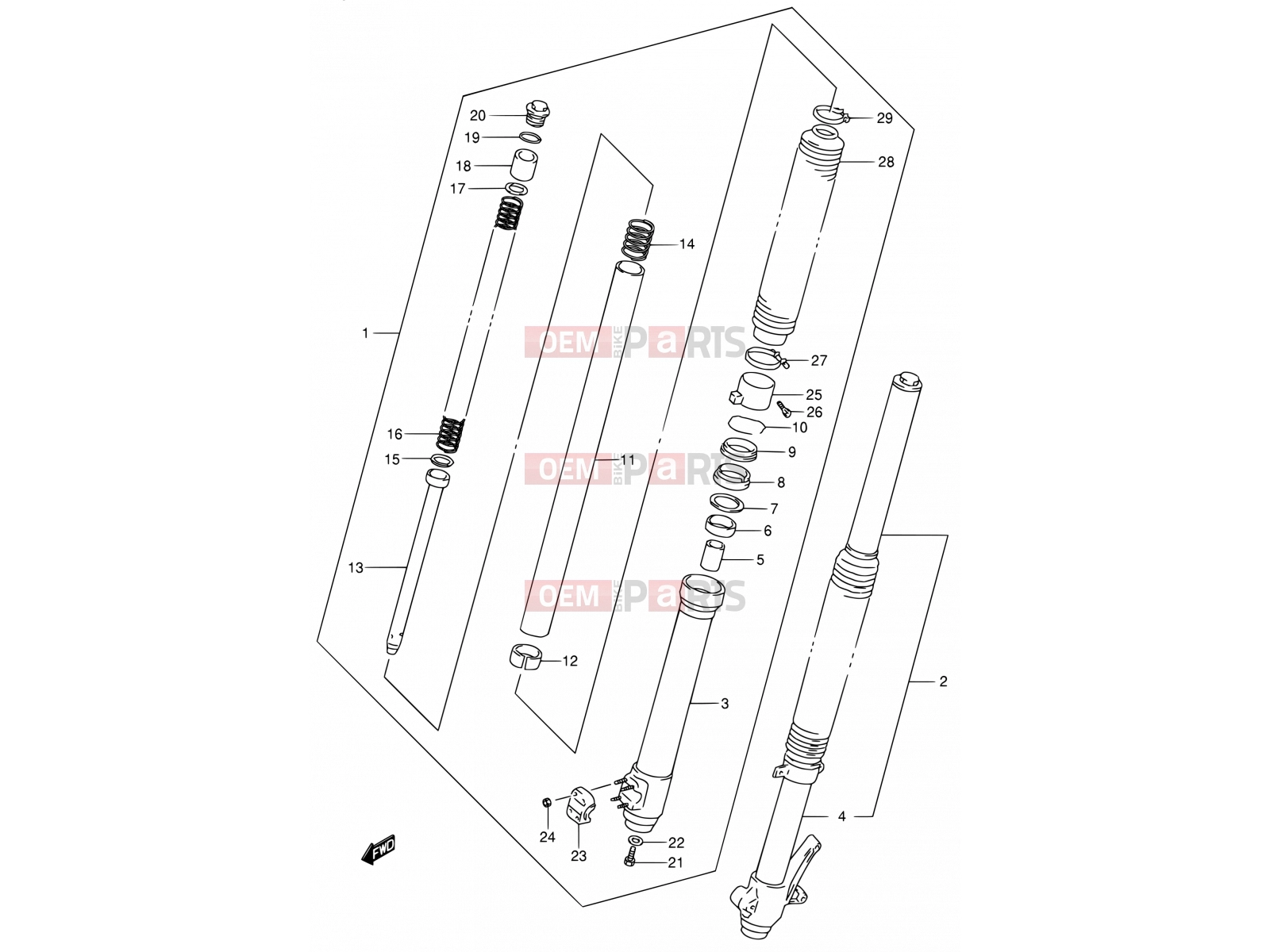 SUZUKI DR650SE K4 (2004) (E24) 44 - FRONT DAMPER