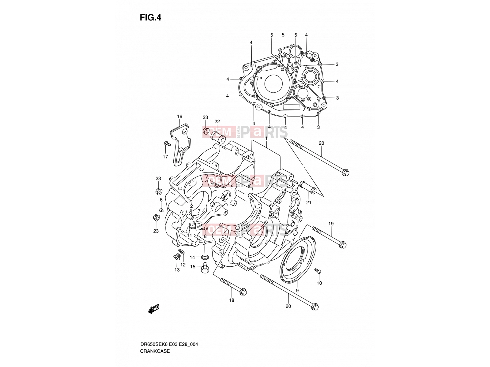 SUZUKI DR650SE K6 (2006) (E03,E28,E33) 4 - CRANKCASE