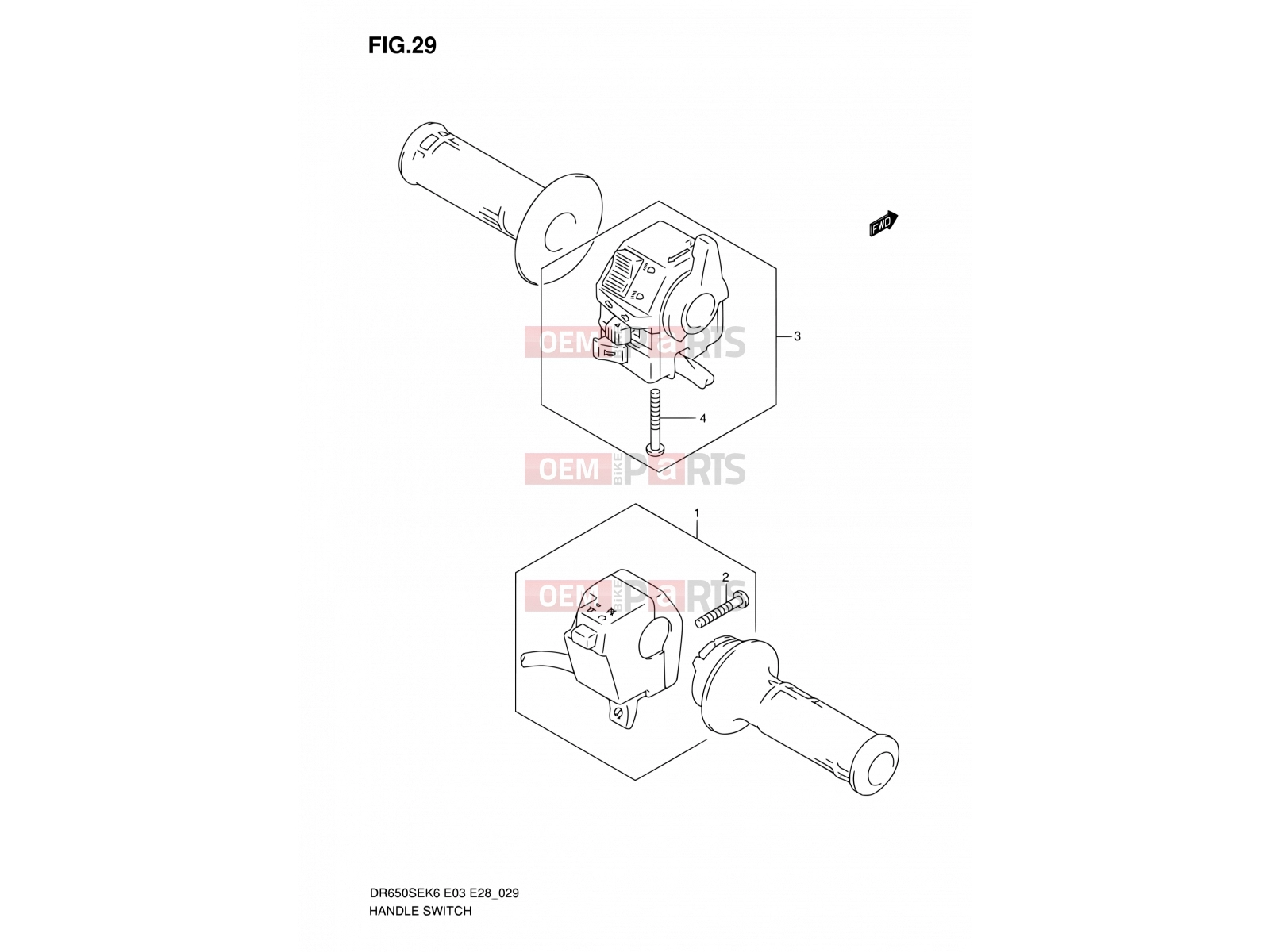 SUZUKI DR650SE K6 (2006) (E03,E28,E33) 29 - HANDLE SWITCH