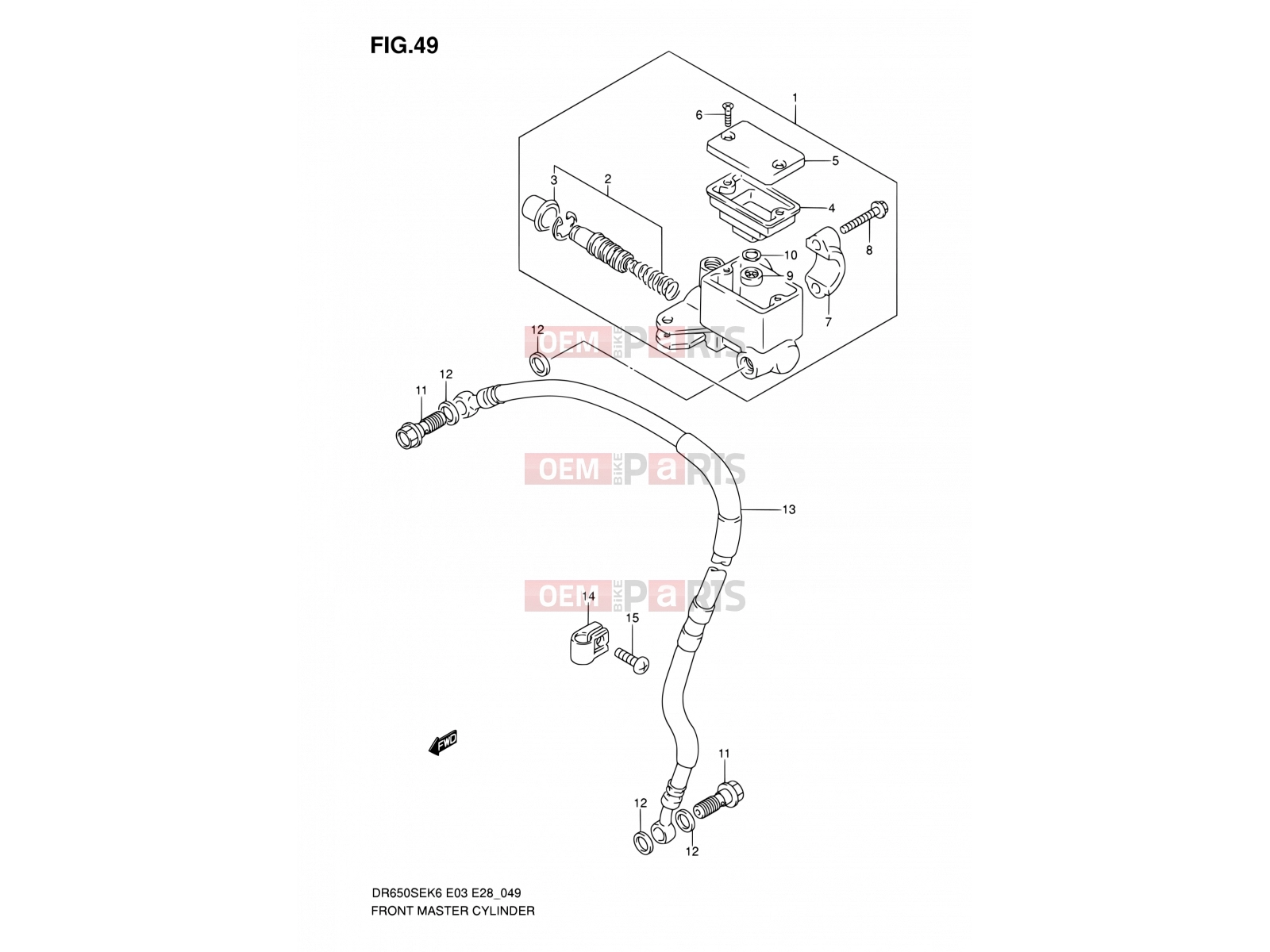 SUZUKI DR650SE K8 (2008) (E03,E28,E33) 49 - FRONT MASTER CYLINDER