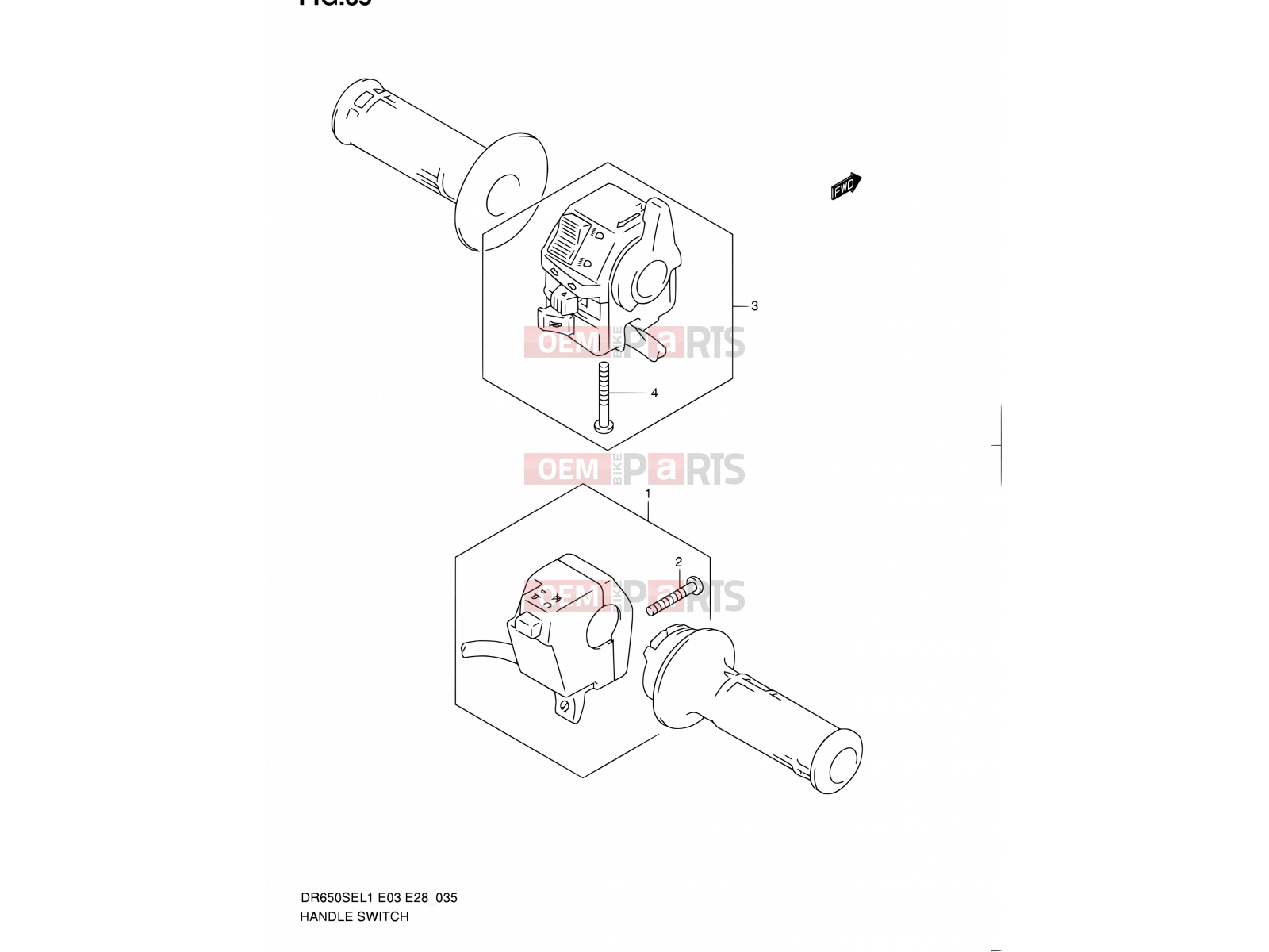 SUZUKI DR650SE L1 (2011) (E03,E28,E33) 35 - HANDLE SWITCH