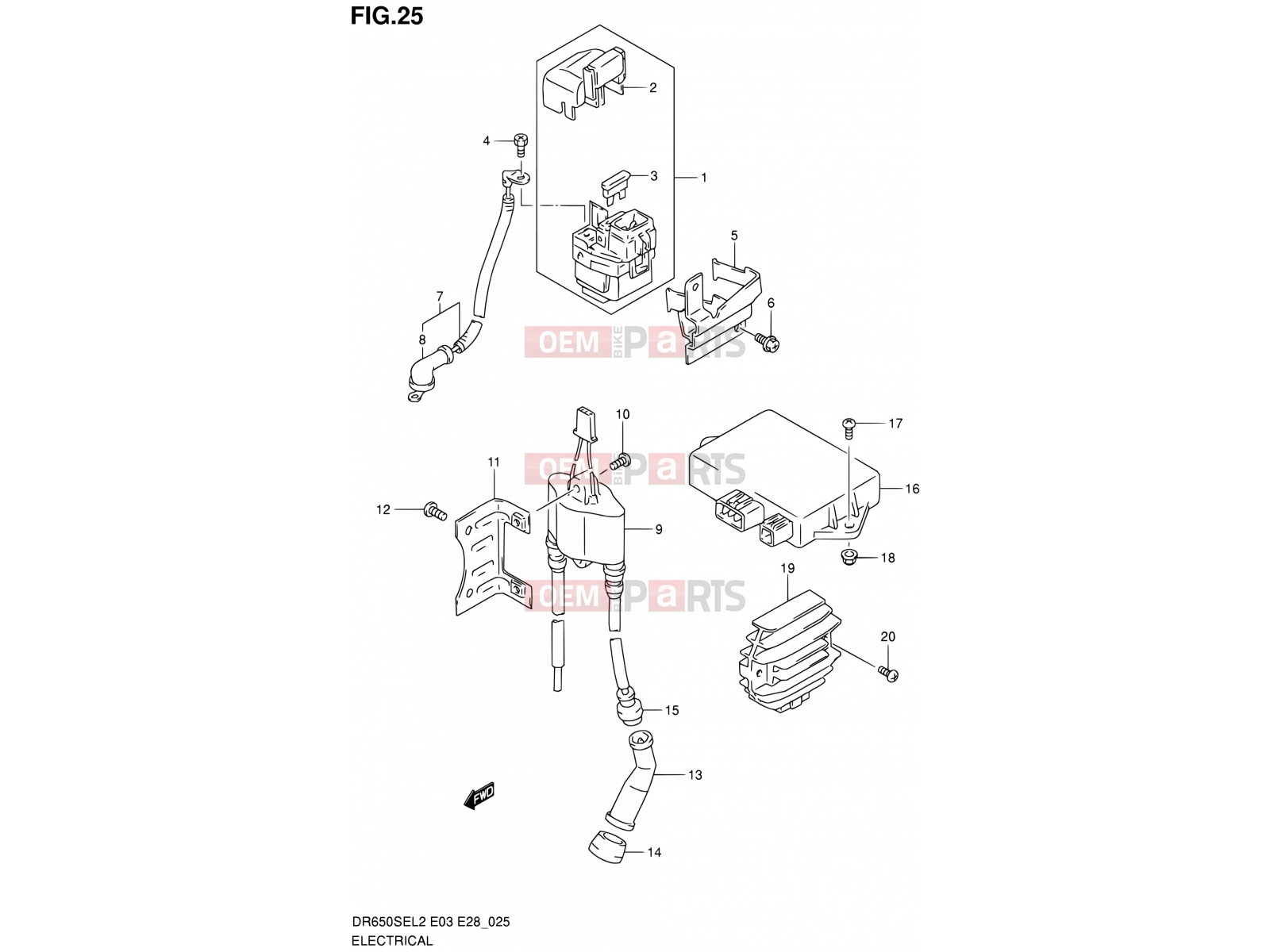 SUZUKI DR650SE L2 (2012) (E03,E28,E33) 25 - ELECTRICAL