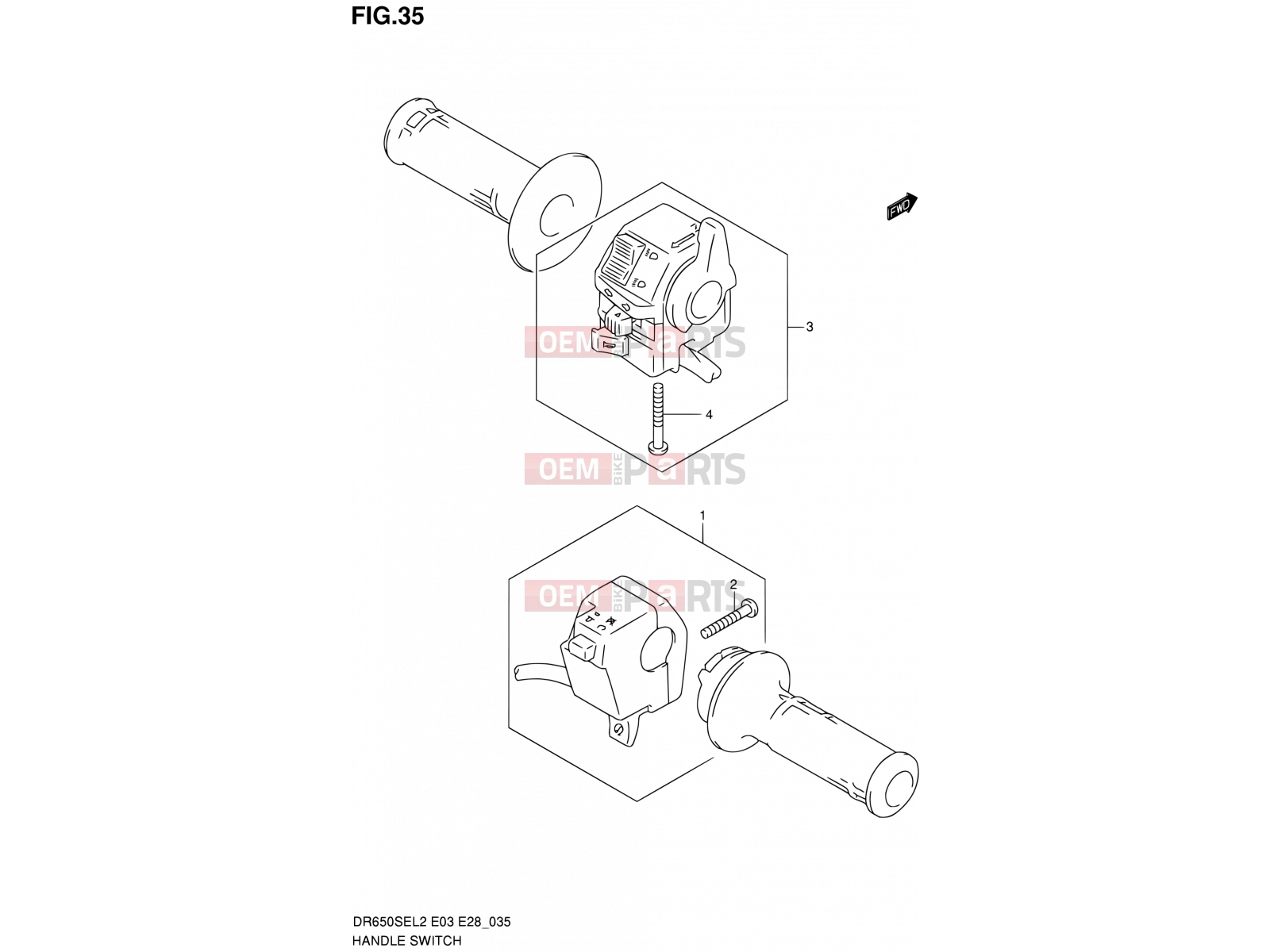 SUZUKI DR650SE L2 (2012) (E03,E28,E33) 35 - HANDLE SWITCH
