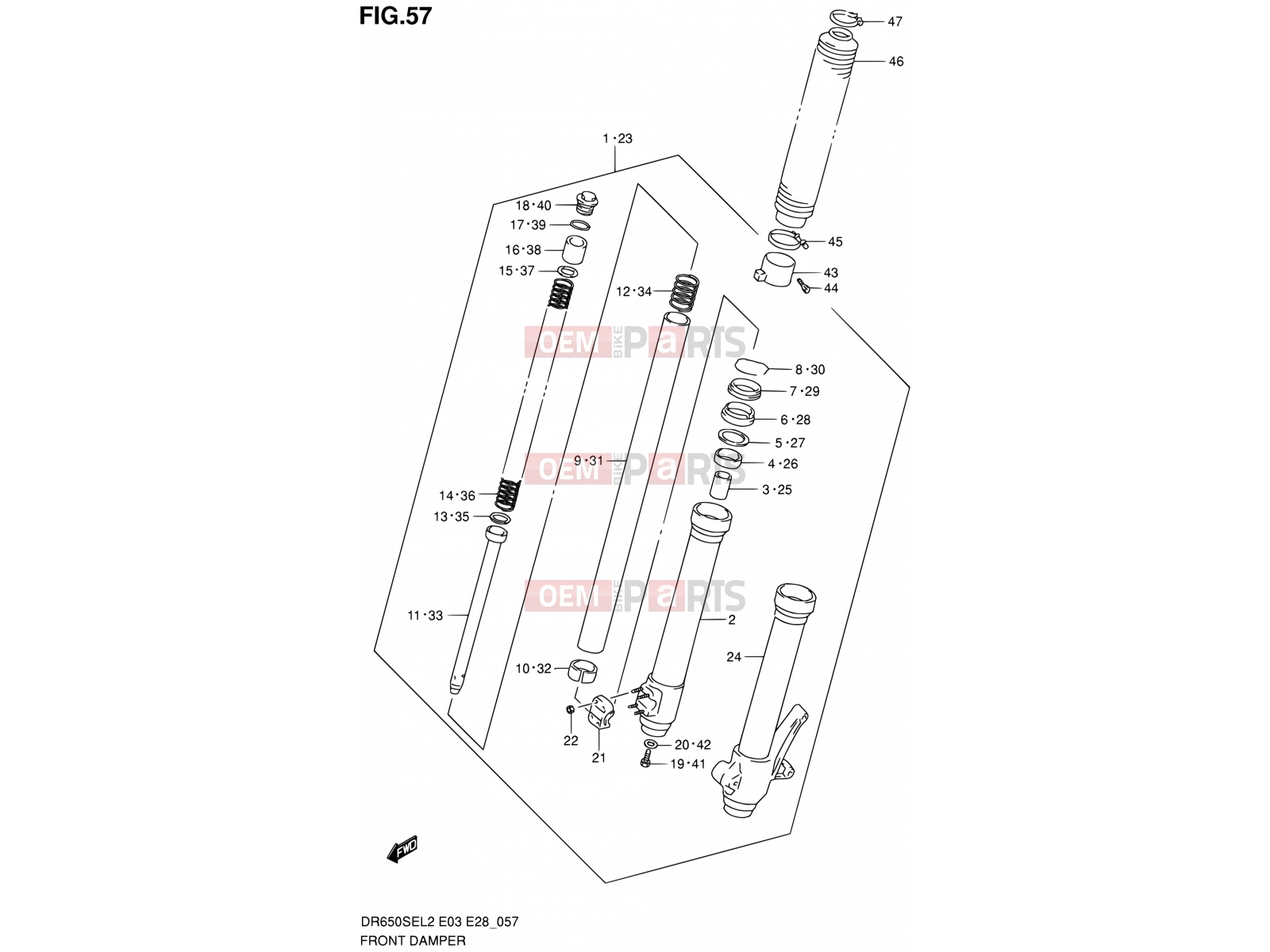 SUZUKI DR650SE L2 (2012) (E03,E28,E33) 57 - FRONT DAMPER
