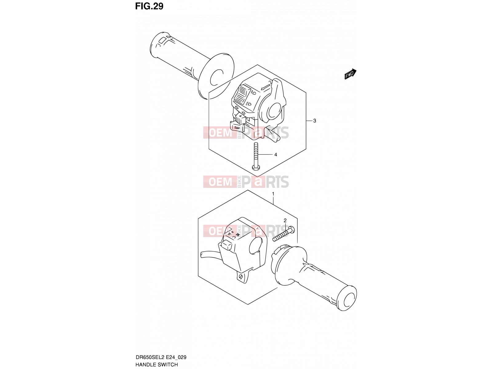 SUZUKI DR650SE L2 (2012) (E24) 29 - HANDLE SWITCH