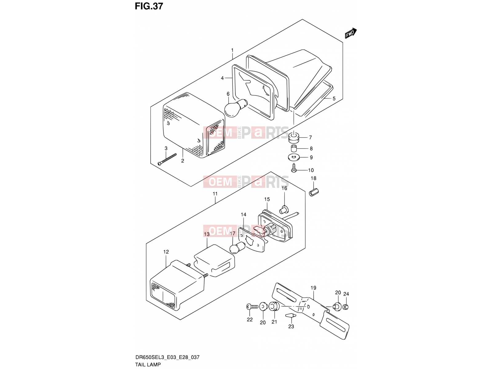 SUZUKI DR650SE L3 (2013) (E03,E28,E33) 37 - TAIL LAMP (DR650SEL3 E33)