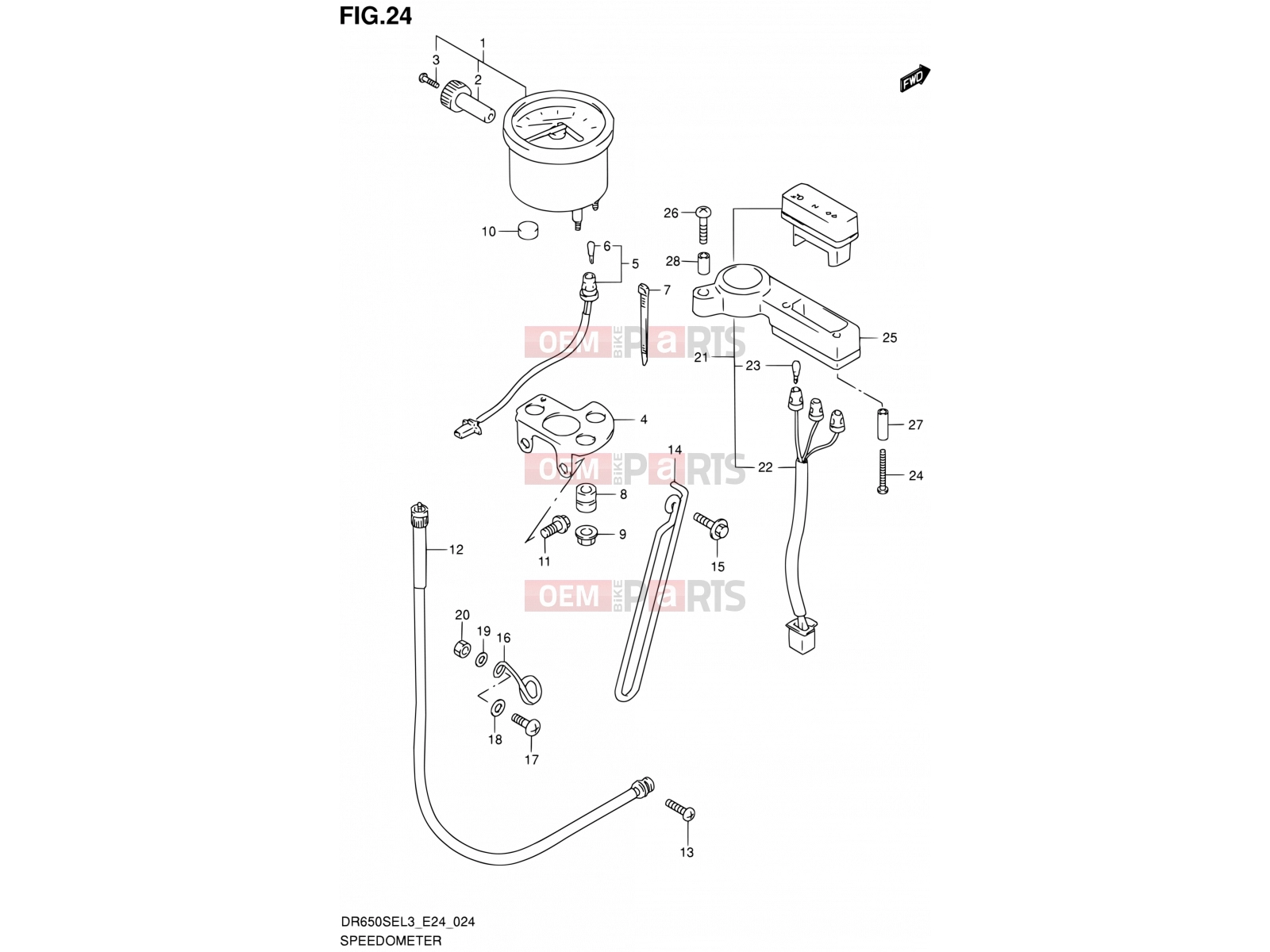 SUZUKI DR650SE L3 (2013) (E24) 24 - SPEEDOMETER