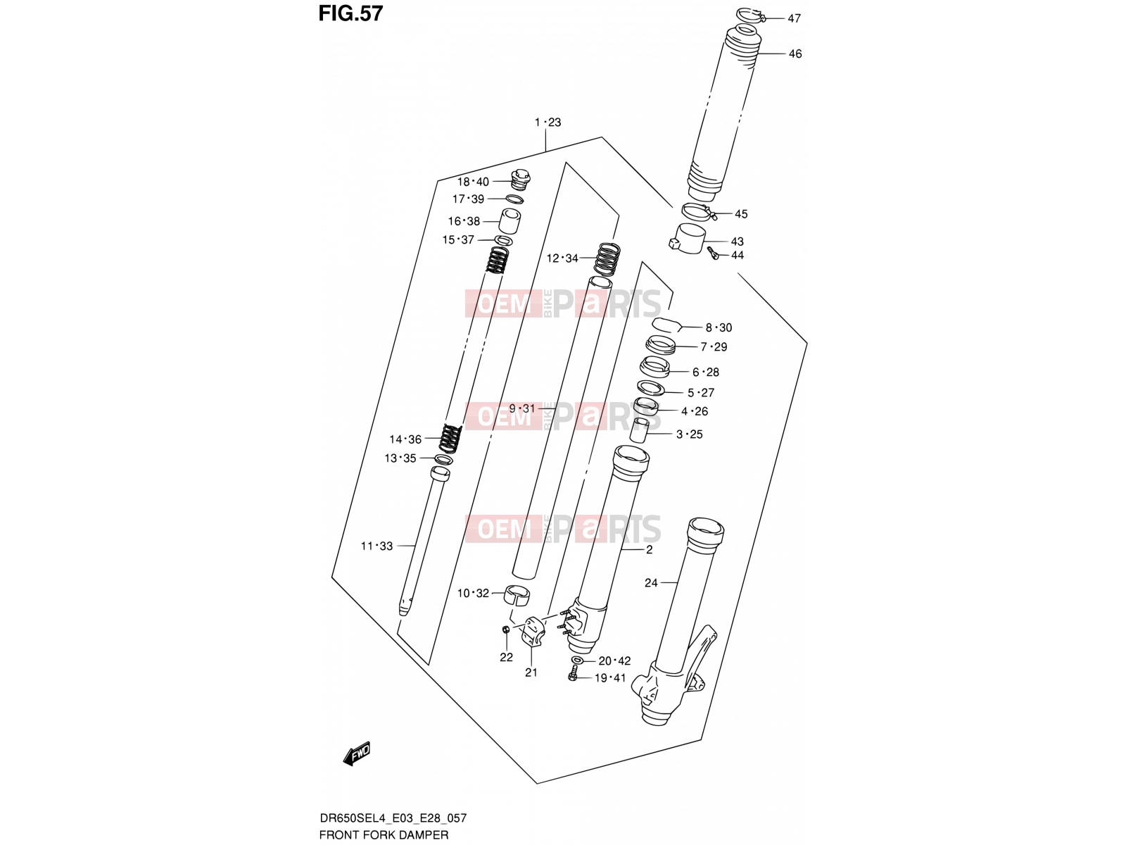 SUZUKI DR650SE L4 (2014) (E03,E28,E33) 57 - FRONT FORK DAMPER