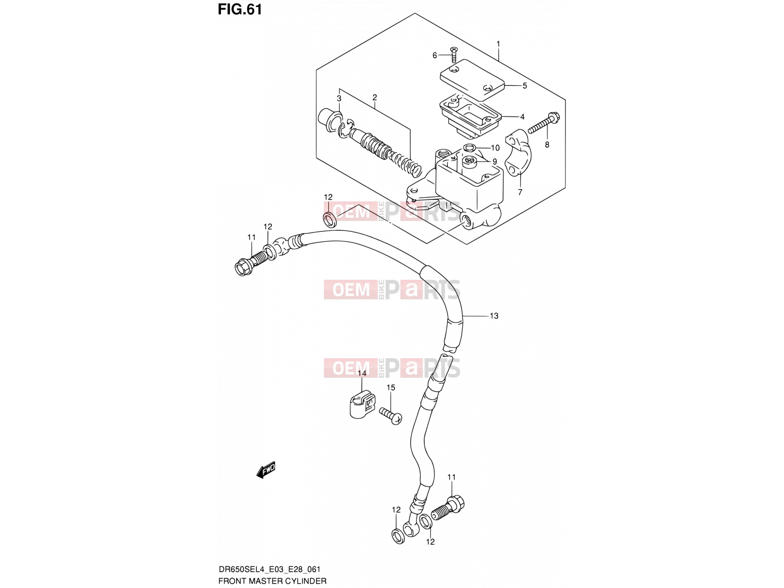 SUZUKI DR650SE L4 (2014) (E03,E28,E33) 61 - FRONT MASTER CYLINDER