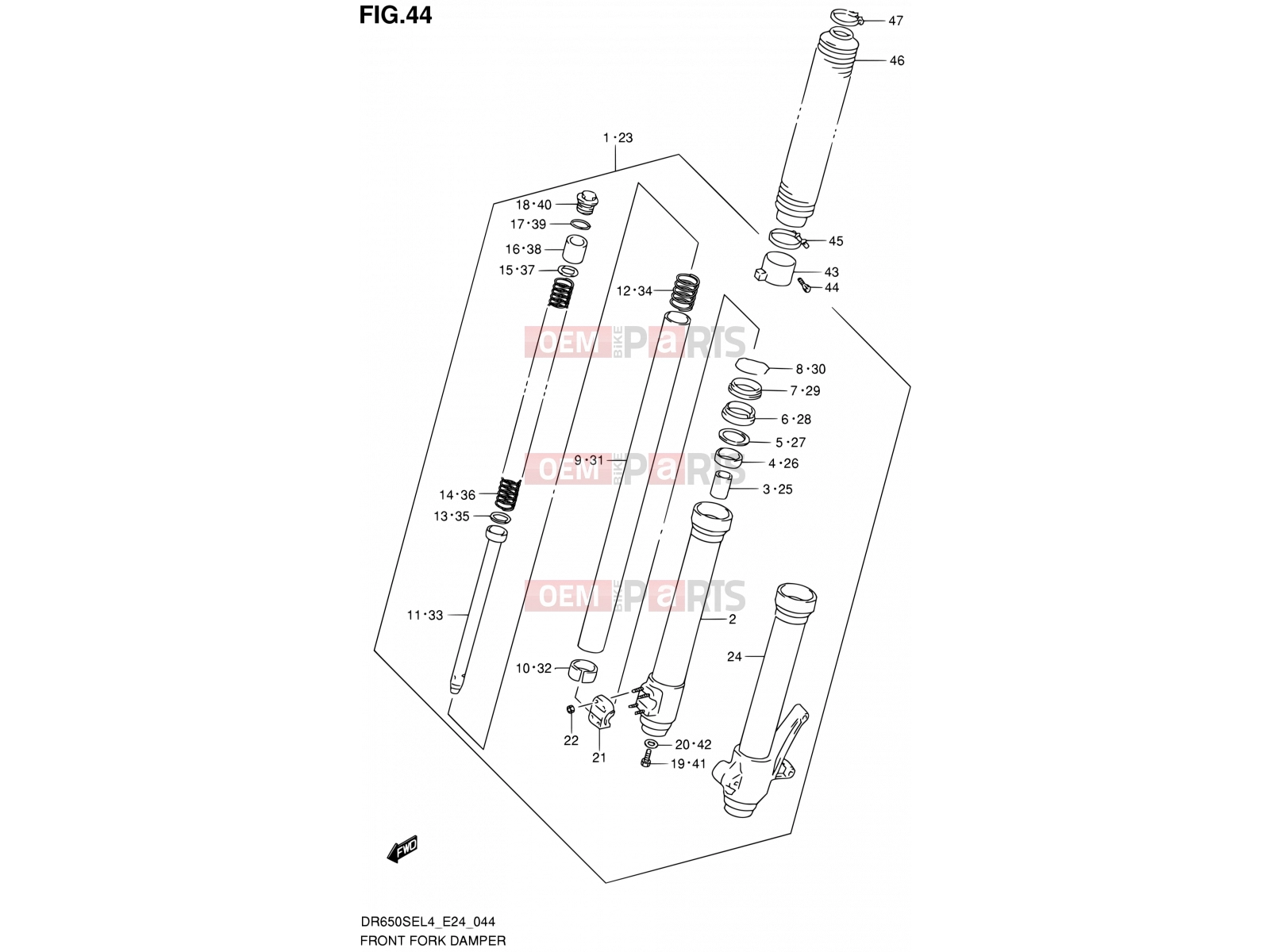 SUZUKI DR650SE L4 (2014) (E24) 44 - FRONT FORK DAMPER