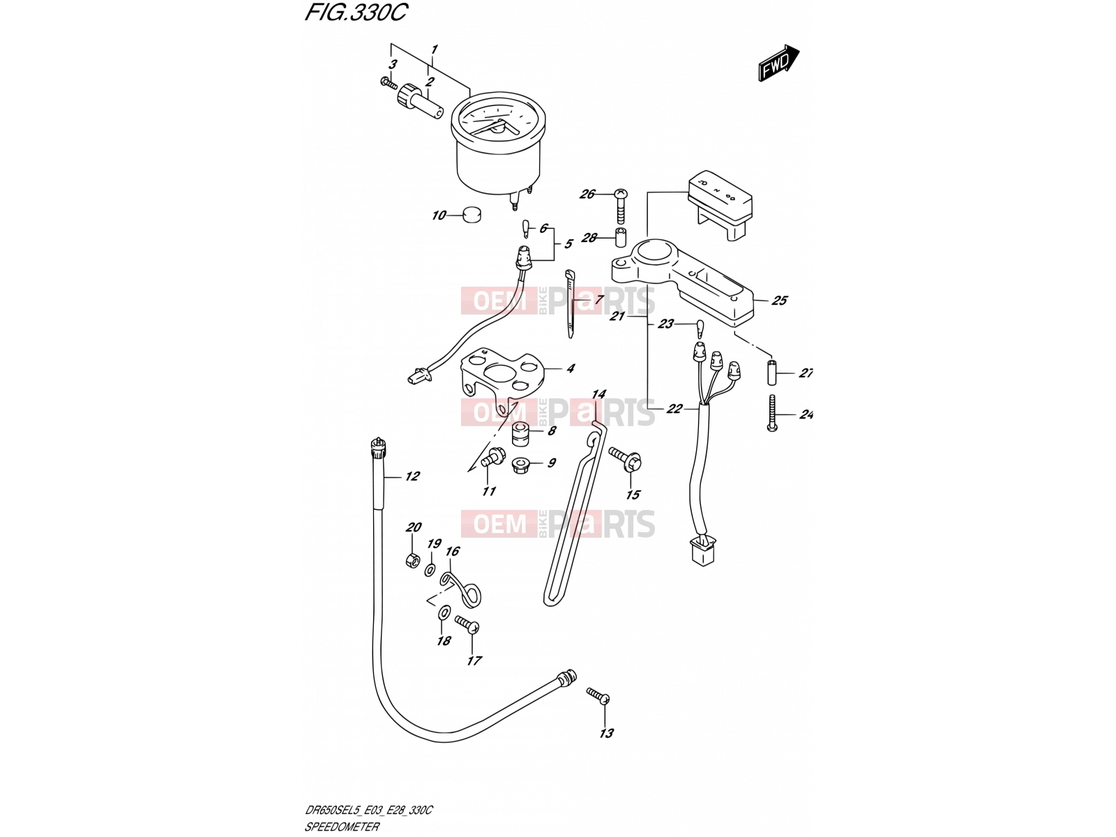 SUZUKI DR650SE L5 (2015) (E03,E28,E33) 330C - SPEEDOMETER (DR650SEL5 E33)