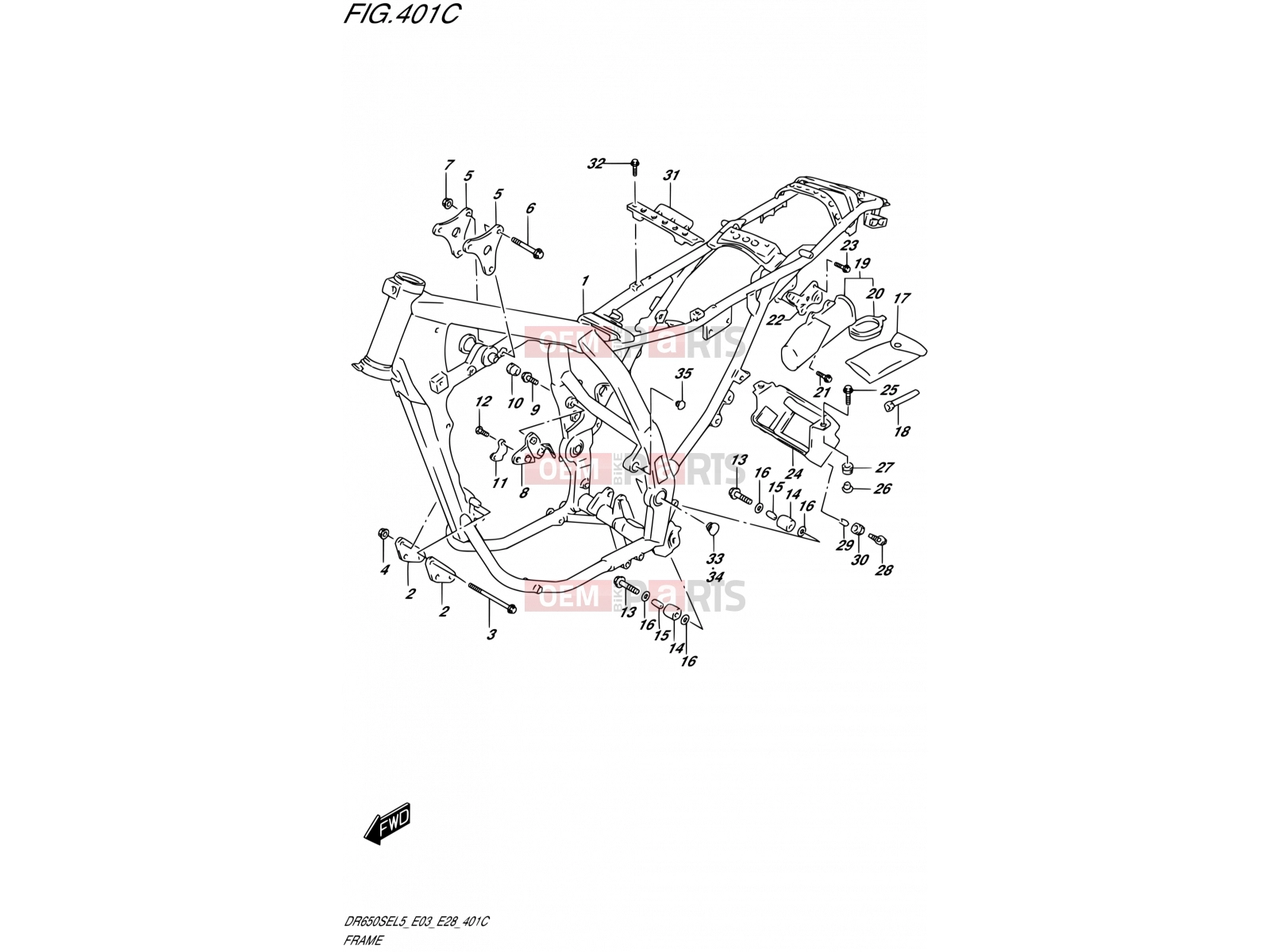 SUZUKI DR650SE L5 (2015) (E03,E28,E33) 401C - FRAME (DR650SEL5 E33)