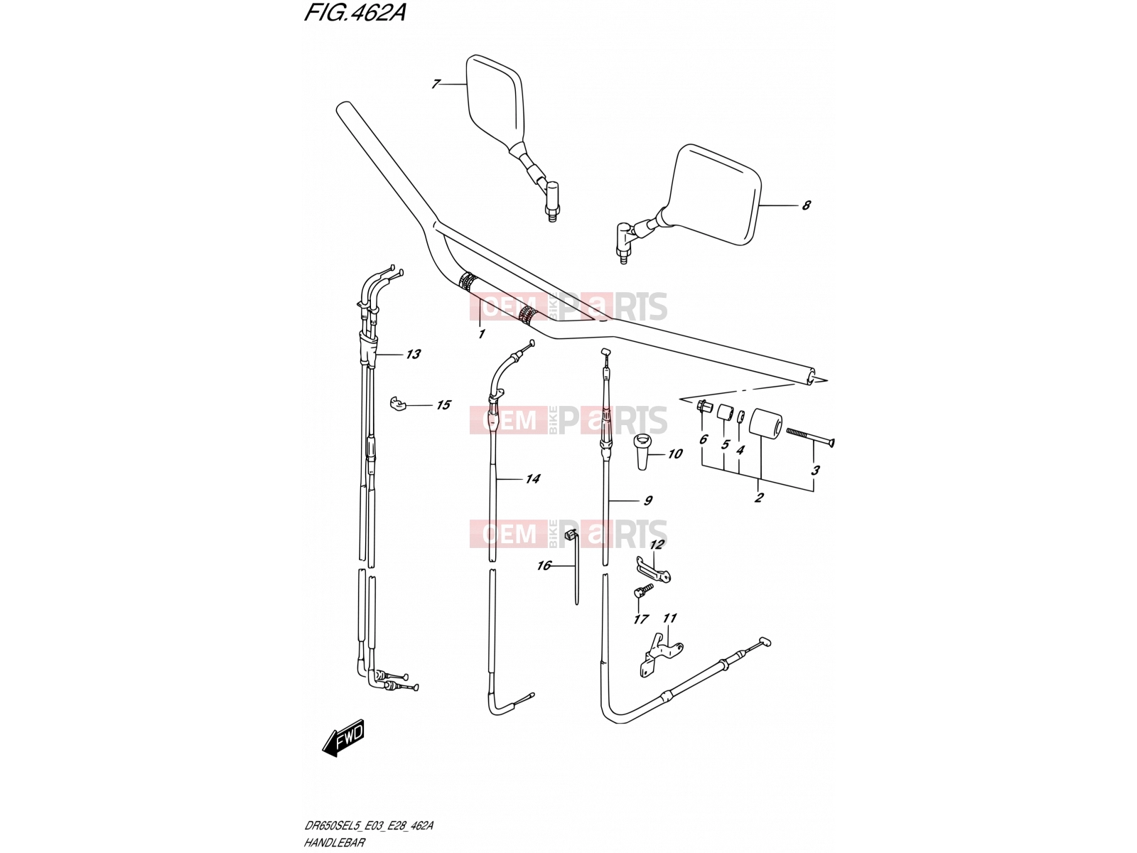 SUZUKI DR650SE L5 (2015) (E03,E28,E33) 462A - HANDLEBAR