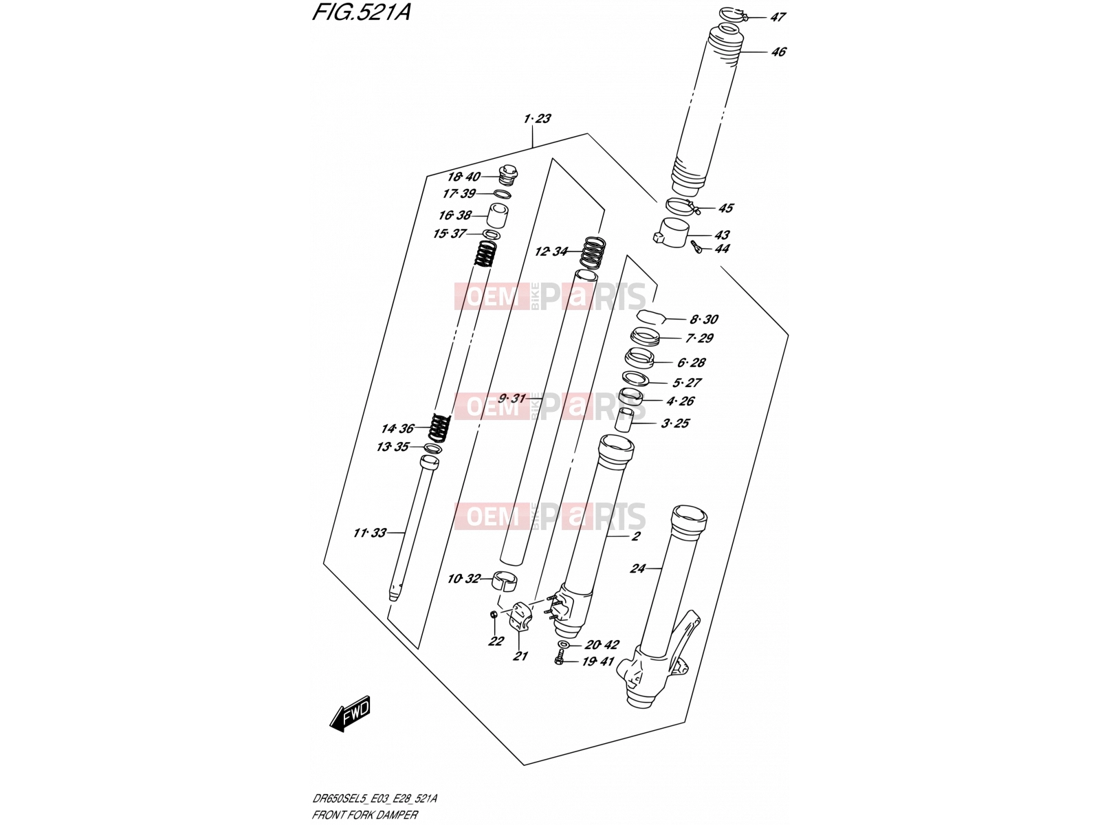 SUZUKI DR650SE L5 (2015) (E03,E28,E33) 521A - FRONT FORK DAMPER