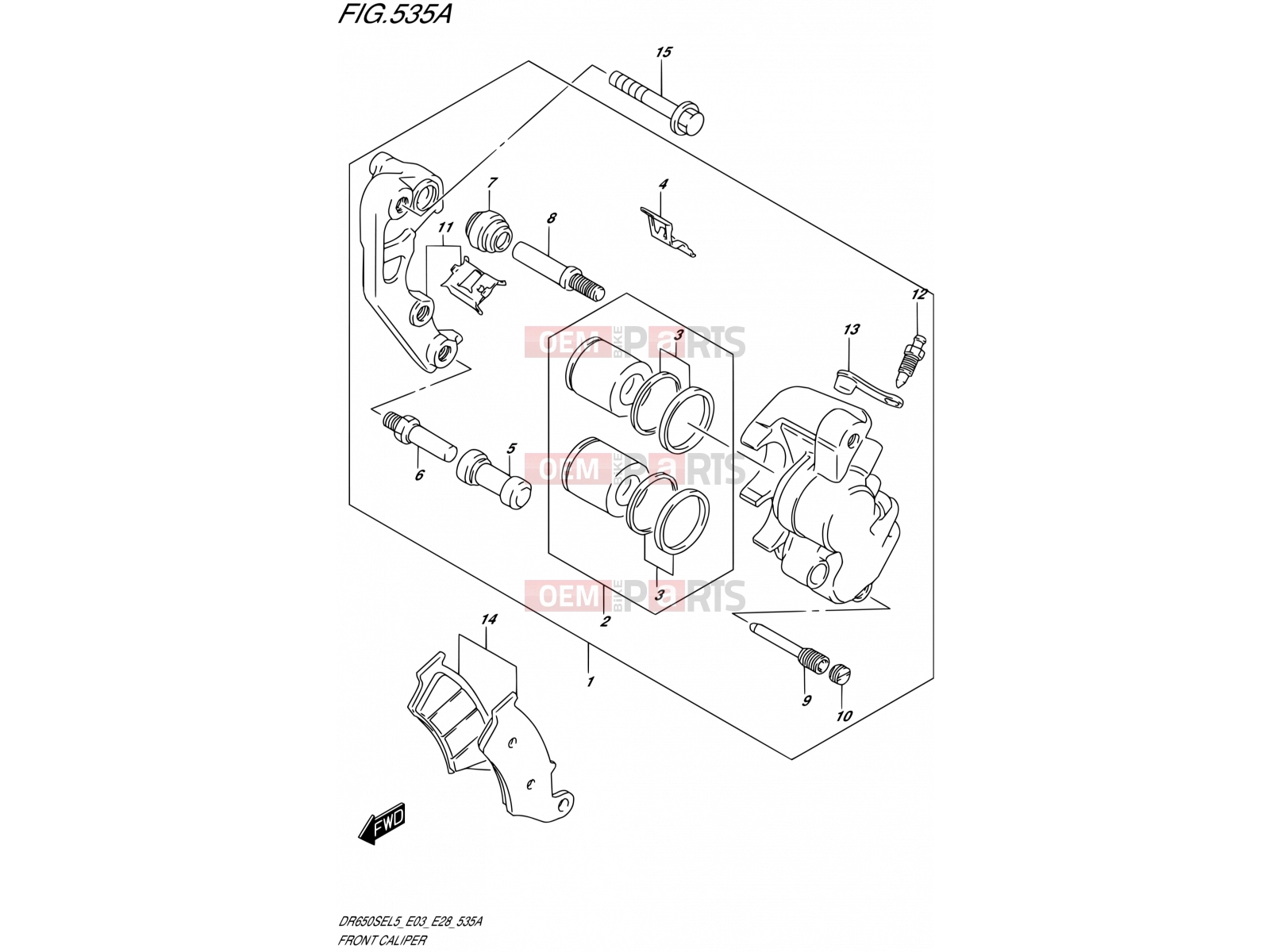 SUZUKI DR650SE L5 (2015) (E03,E28,E33) 535A - FRONT CALIPER