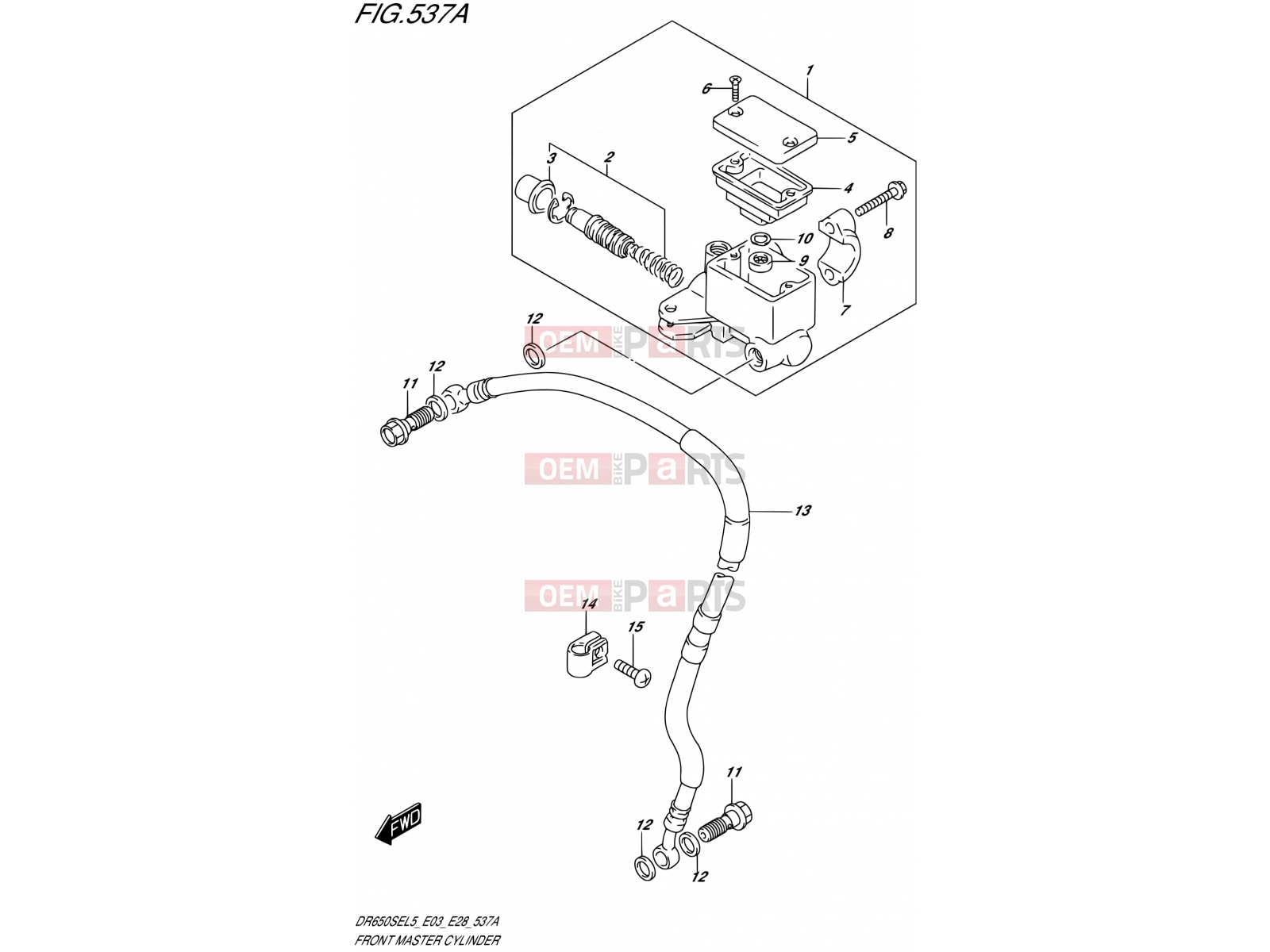 SUZUKI DR650SE L5 (2015) (E03,E28,E33) 537A - FRONT MASTER CYLINDER