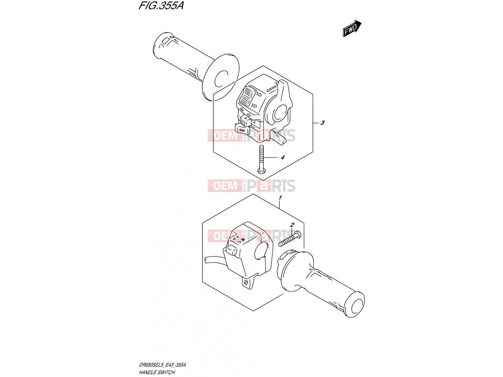 SUZUKI DR650SE L5 (2015) (E434) 355A - HANDLE SWITCH