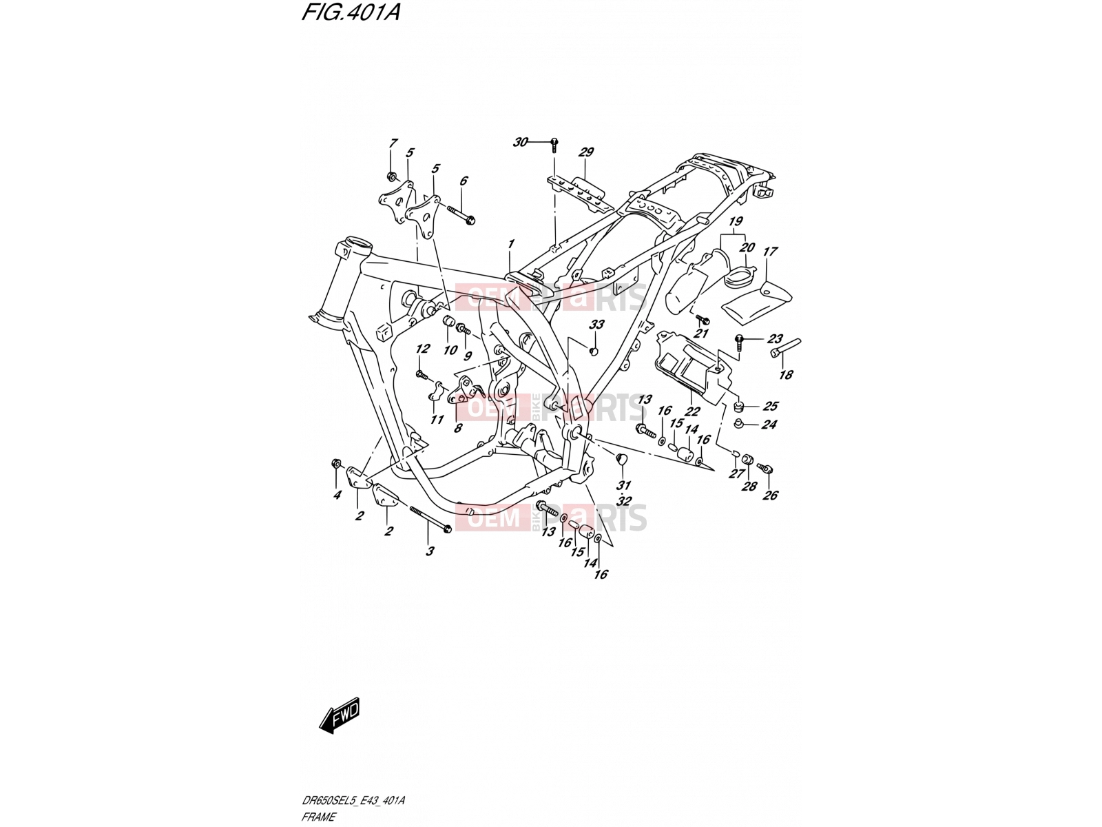 SUZUKI DR650SE L5 (2015) (E434) 401A - FRAME