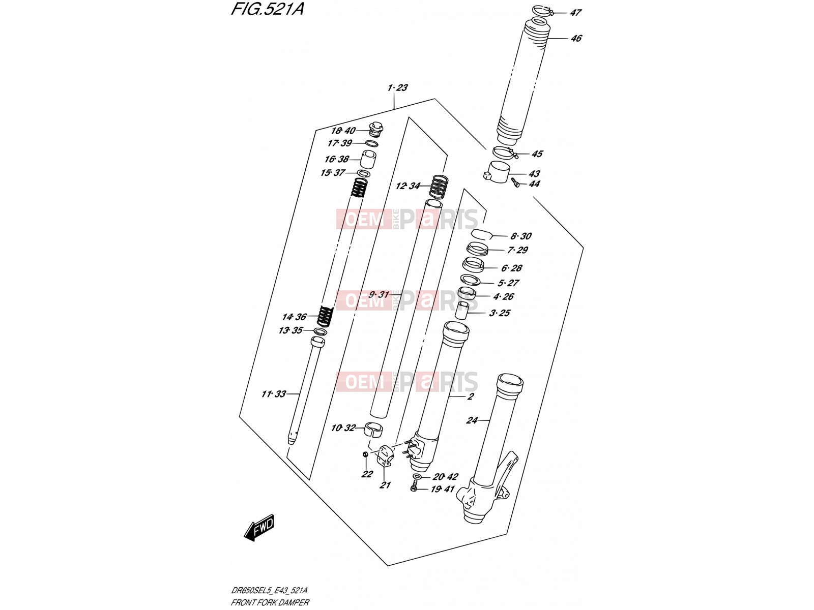 SUZUKI DR650SE L5 (2015) (E434) 521A - FRONT FORK DAMPER